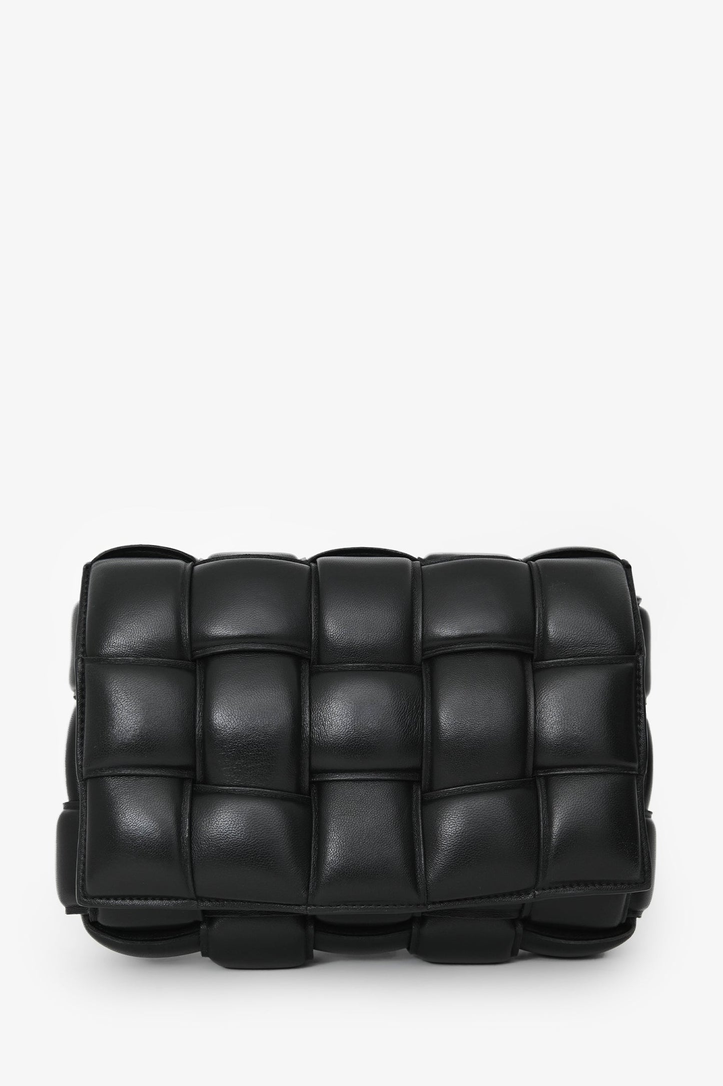 Bottega Veneta Black Leather Intrecciato Padded Cassette Crossbody