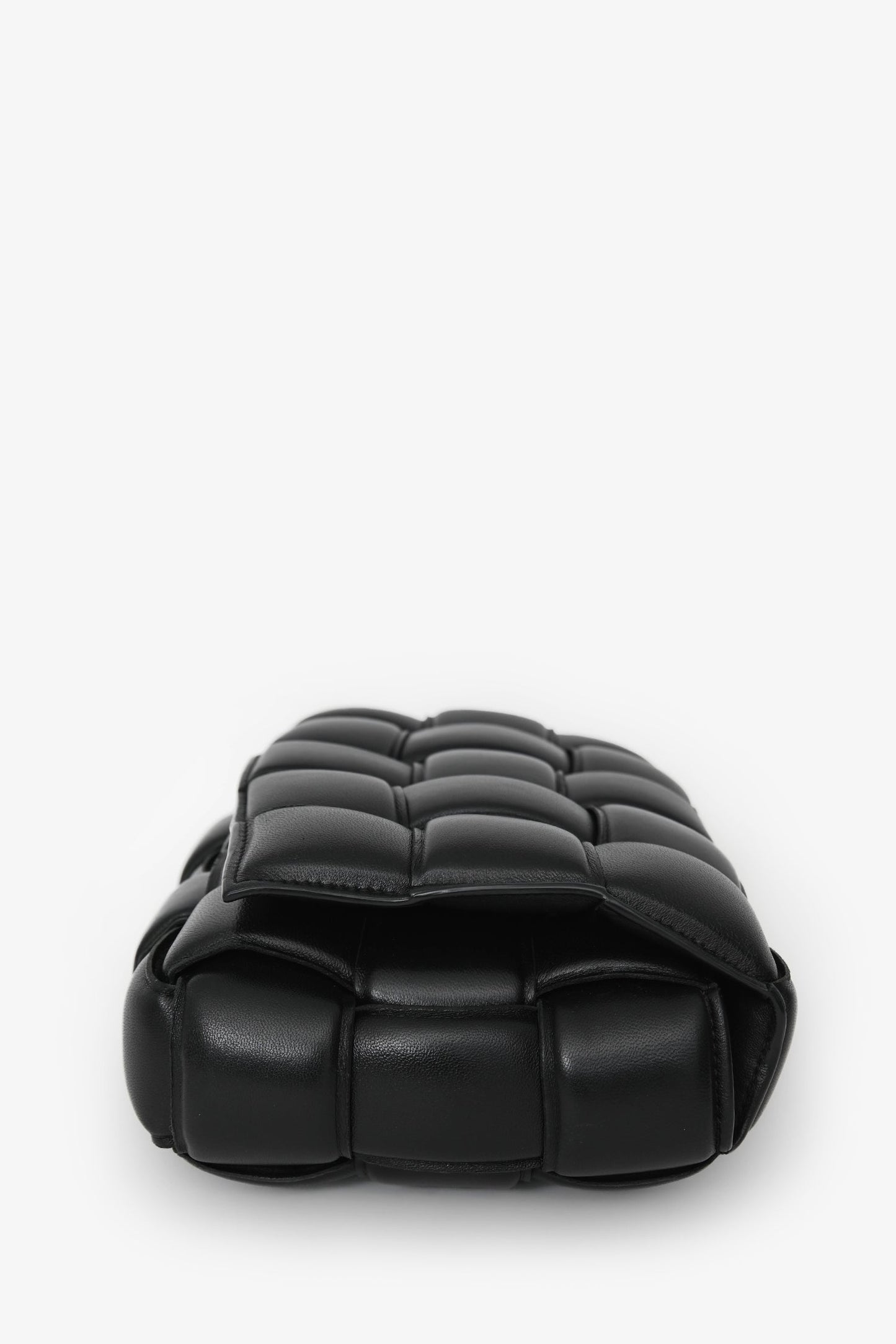 Bottega Veneta Black Leather Intrecciato Padded Cassette Crossbody
