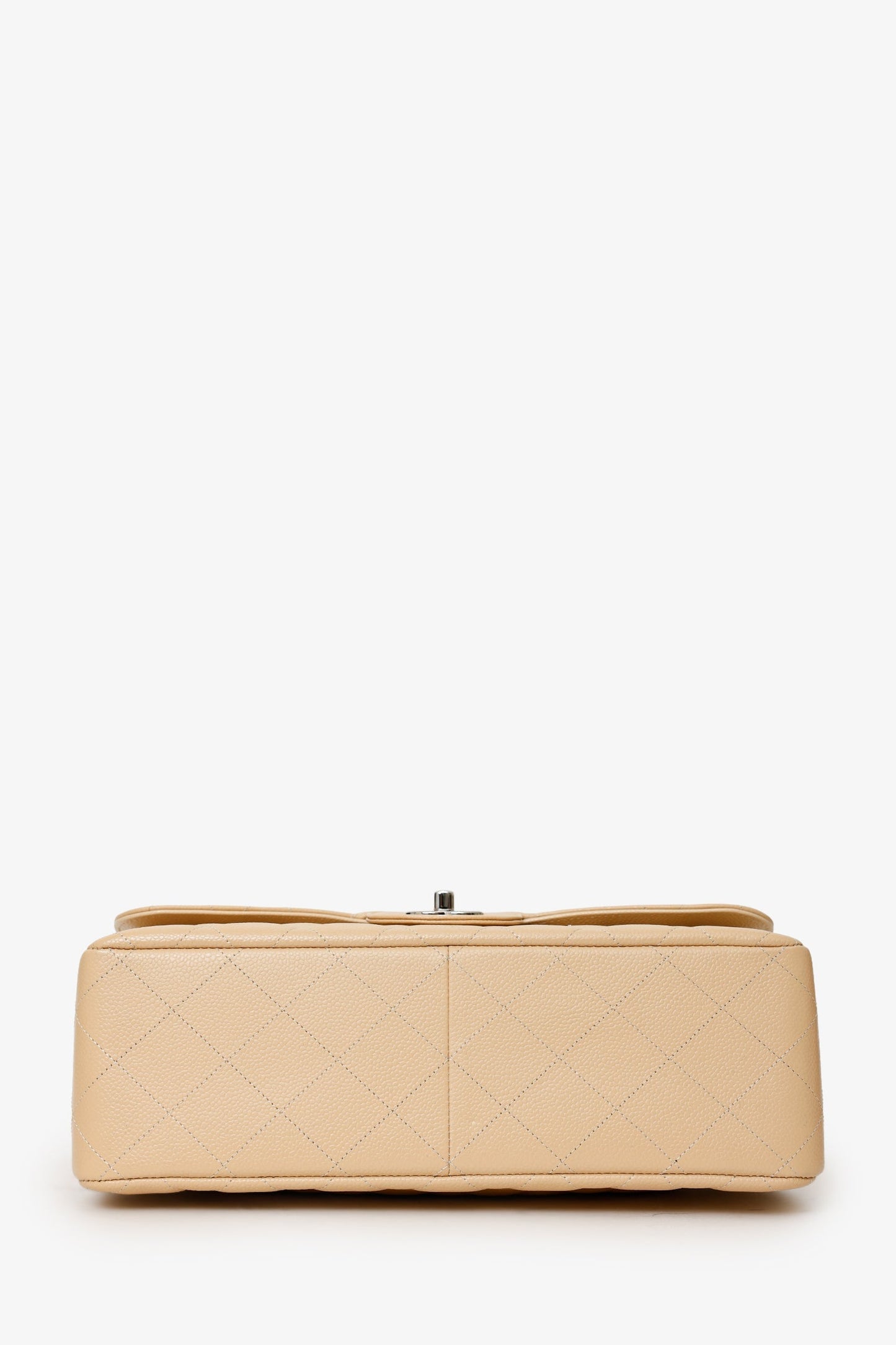 Chanel™ 2016-17 Beige Caviar Leather Jumbo Double Flap Bag