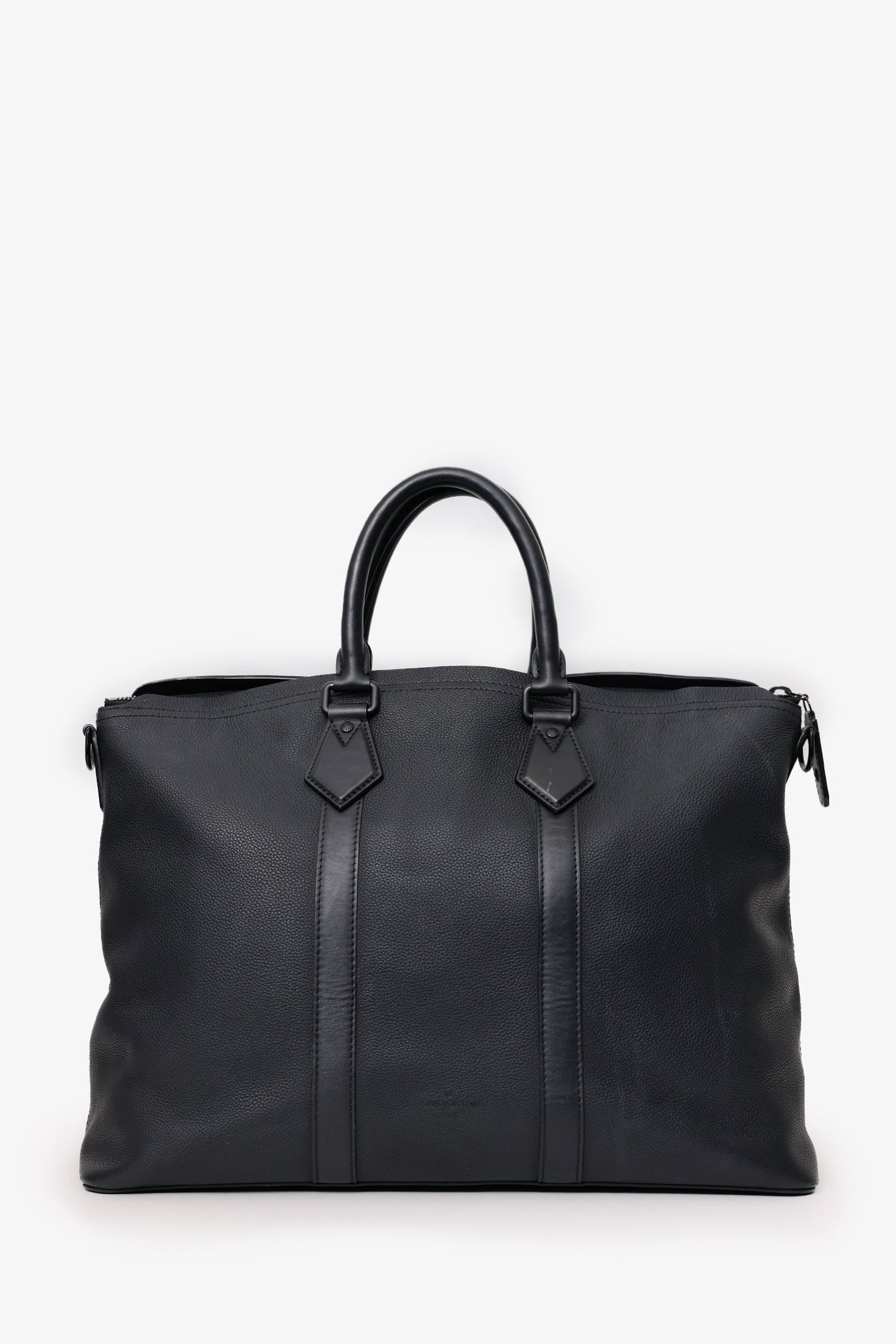 Louis Vuitton Black Grained Calfskin Aerogram LV Lock It Tote Bag With Strap
