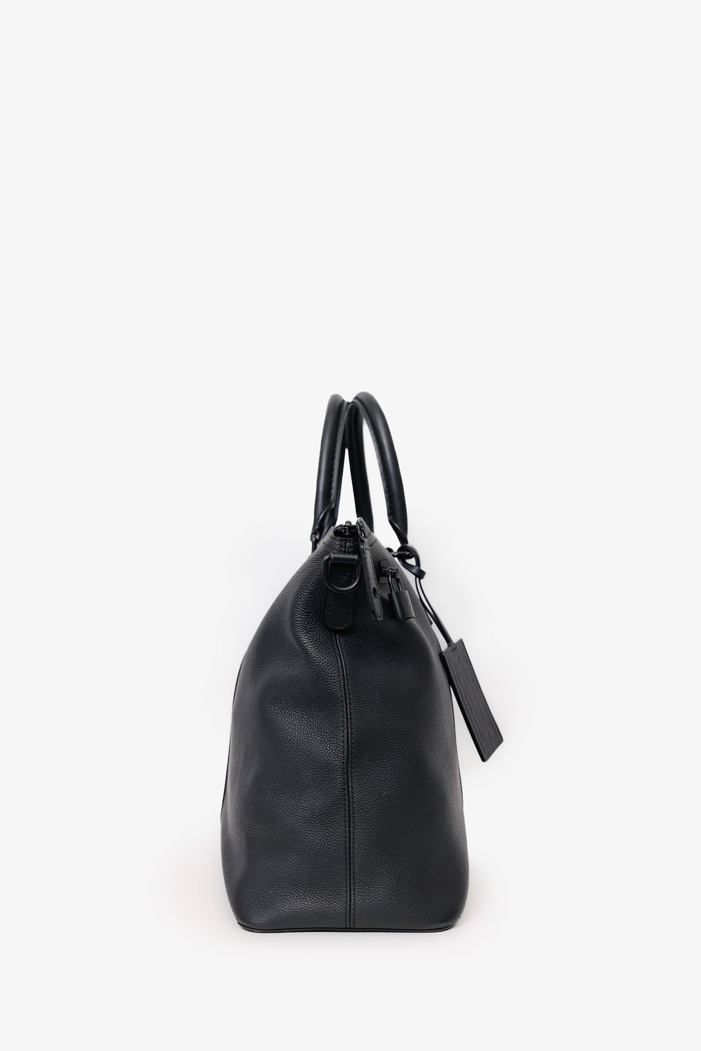 Louis Vuitton Black Grained Calfskin Aerogram LV Lock It Tote Bag With Strap