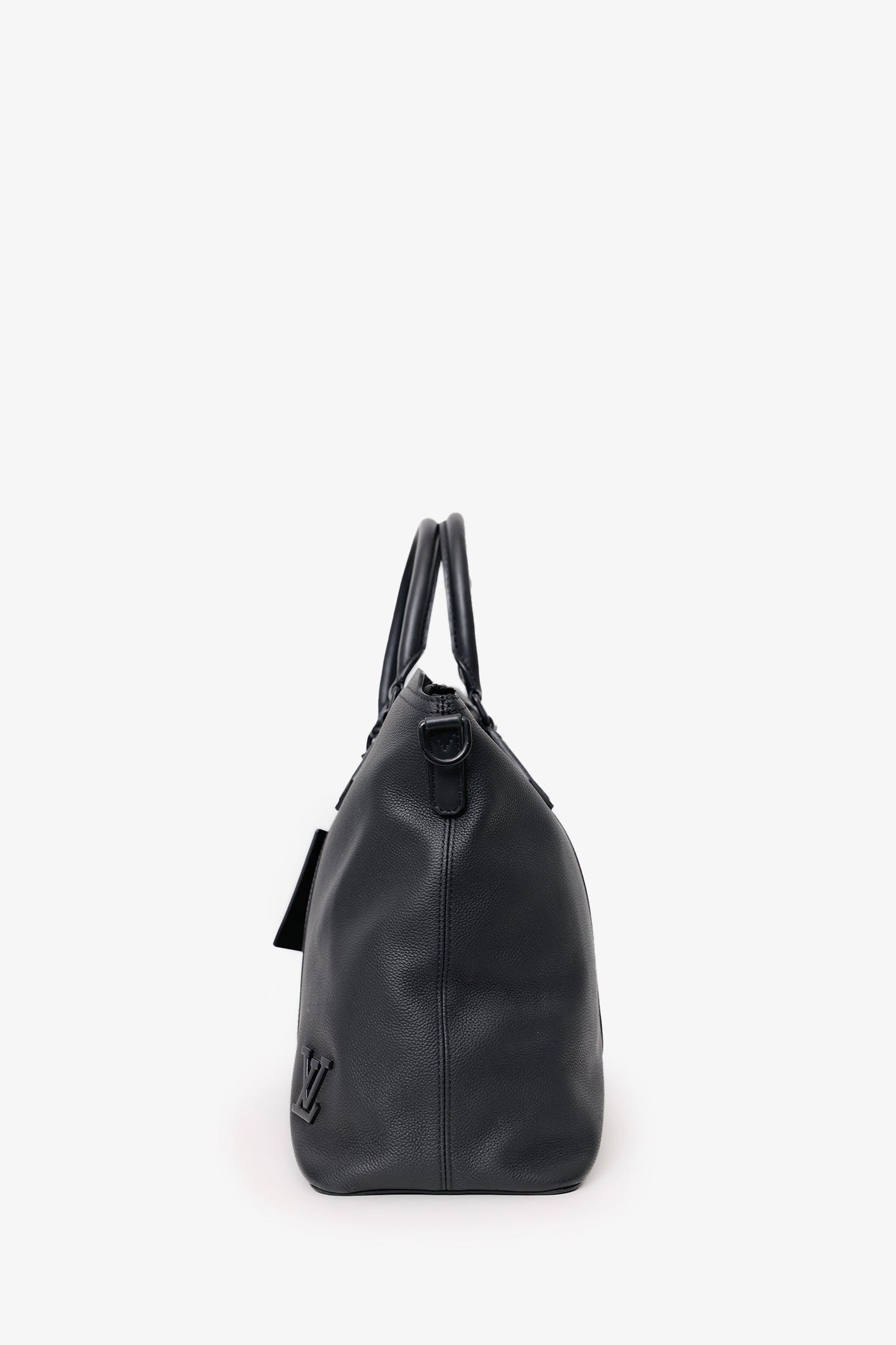 Louis Vuitton Black Grained Calfskin Aerogram LV Lock It Tote Bag With Strap