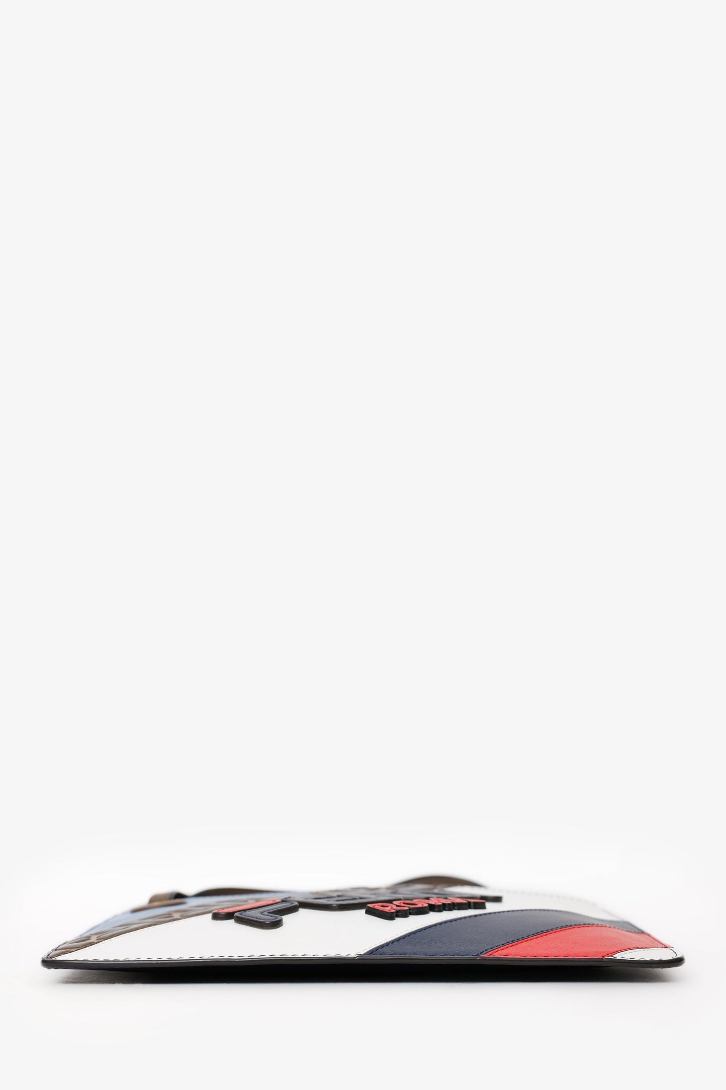 Fendi X Fila Multicolor Leather Zip Wristlet Clutch