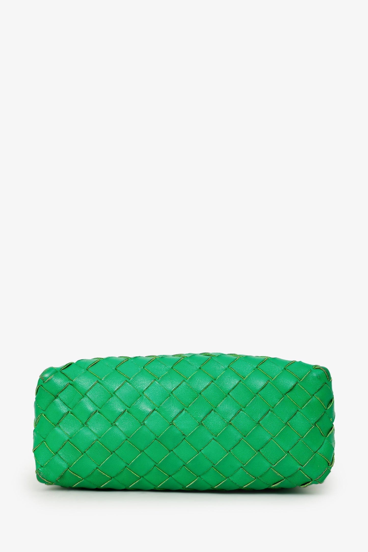 Bottega Veneta Green Leather Intrecciato Mini Loop Crossbody Bag