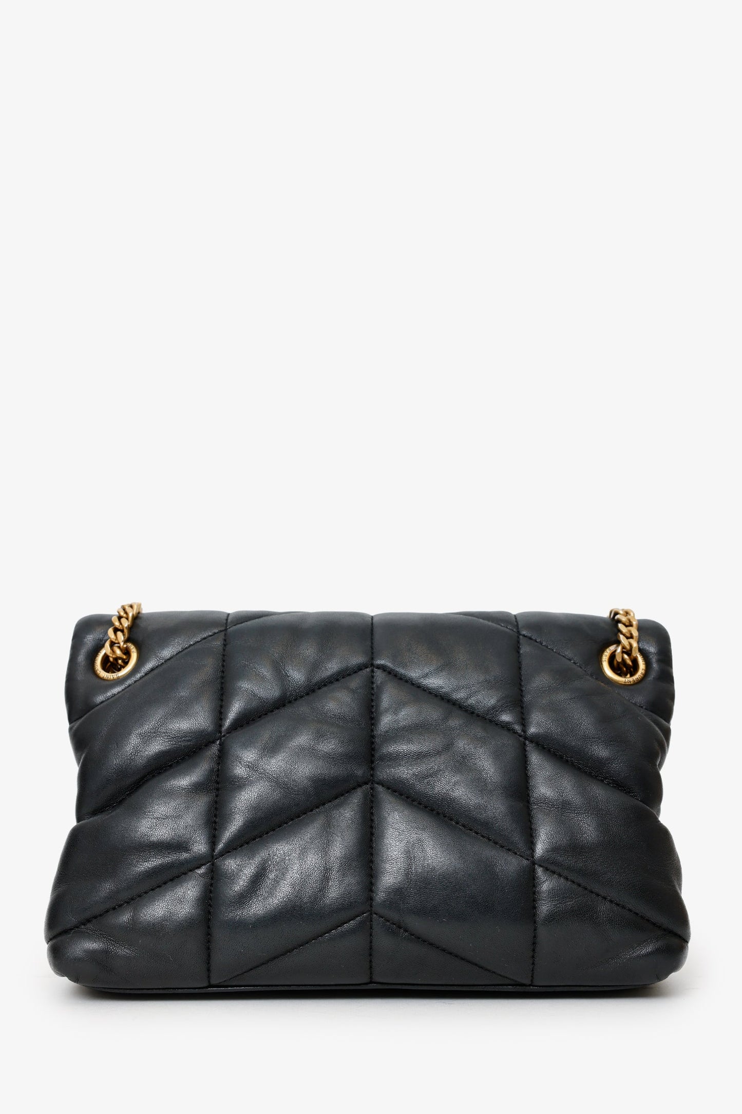 Saint Laurent Black Quilted Leather Small LouLou Puffer Shoulder Bag