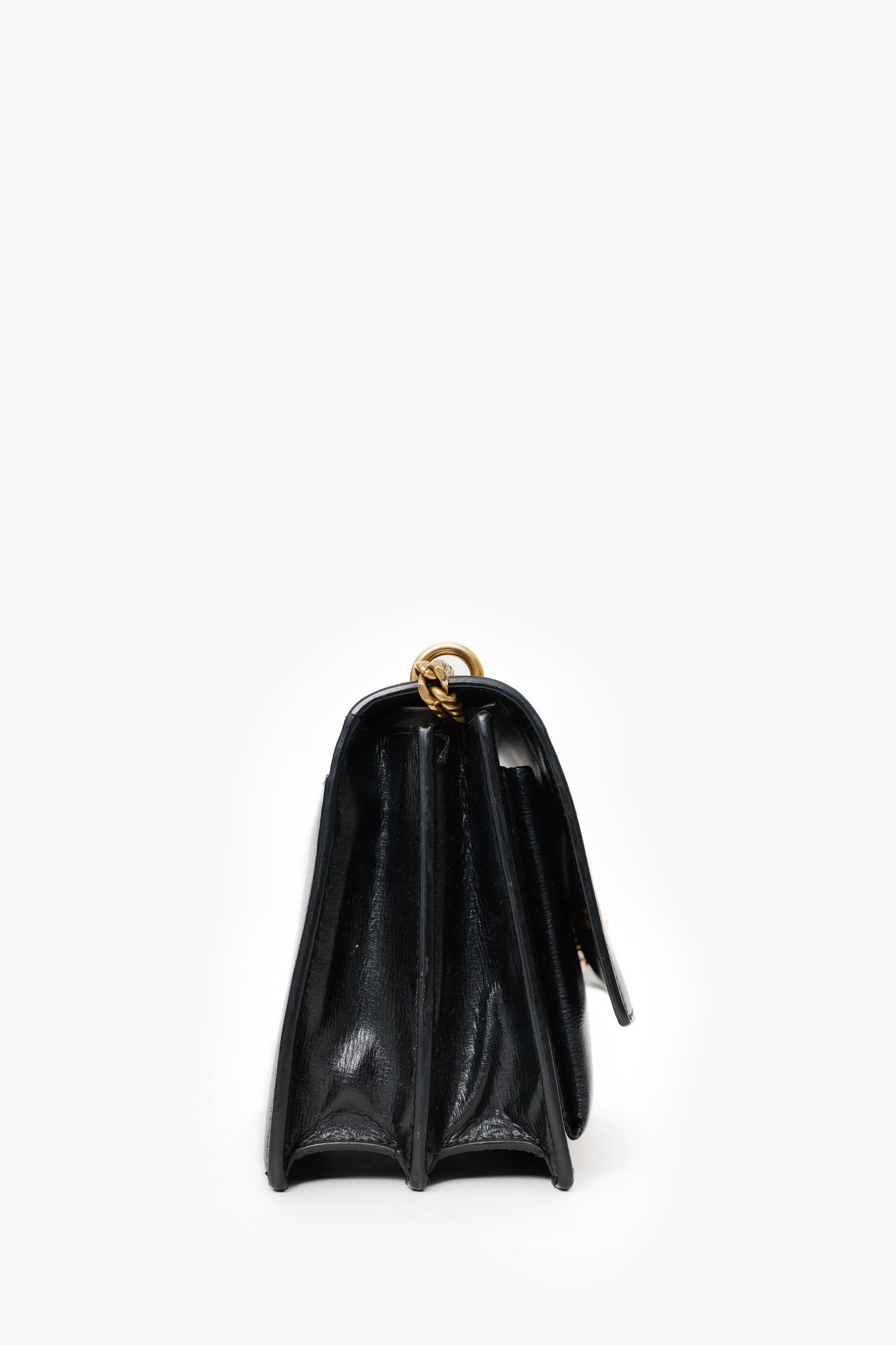 Saint Laurent Black Smooth Leather Medium 'Sunset' Shoulder Bag
