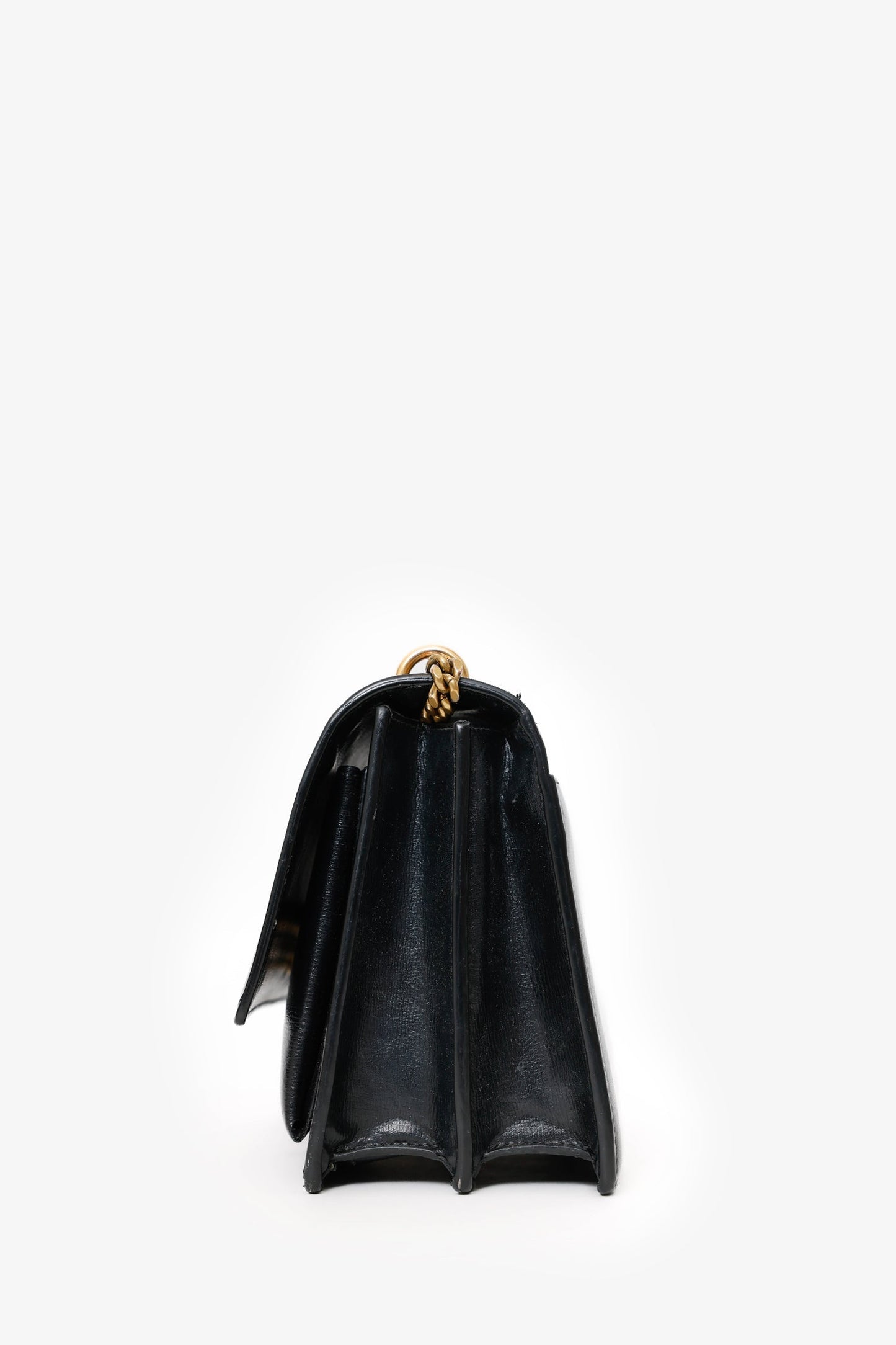 Saint Laurent Black Smooth Leather Medium 'Sunset' Shoulder Bag