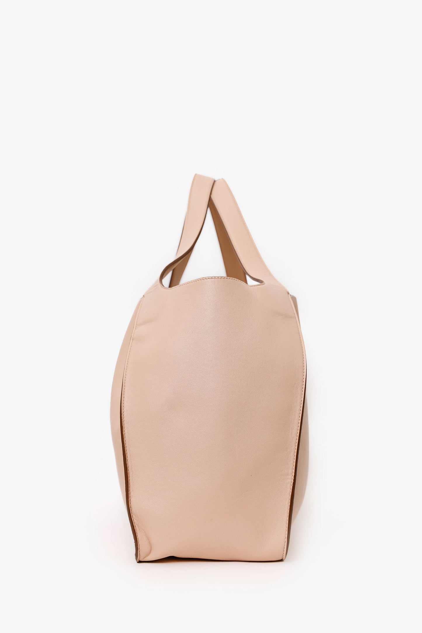 Stella McCartney Beige Faux Leather Perforated Logo Tote With Pouch
