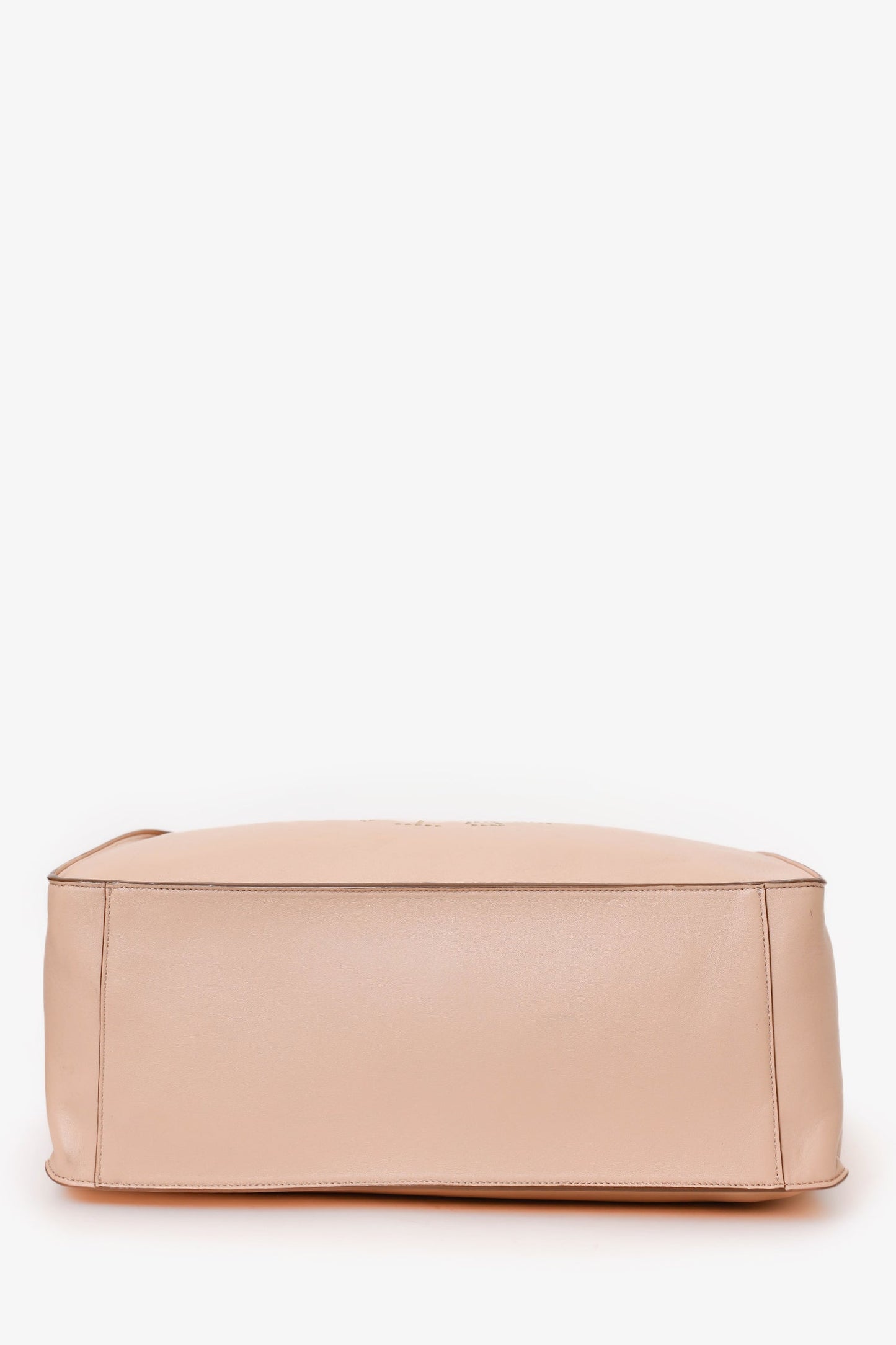 Stella McCartney Beige Faux Leather Perforated Logo Tote With Pouch
