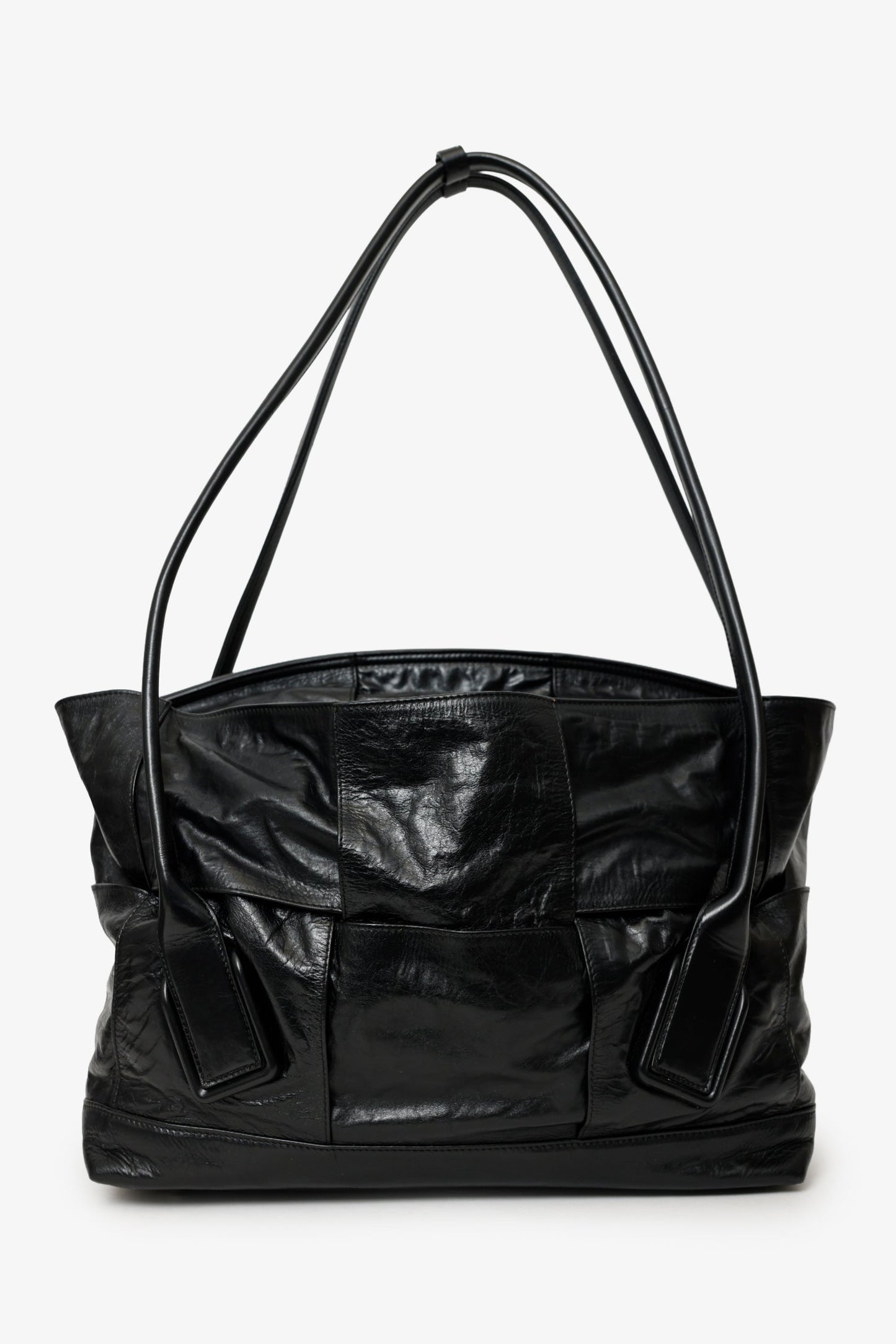 Bottega Veneta Black Maxi Intrecciato Leather Large Arco Slouch Bag