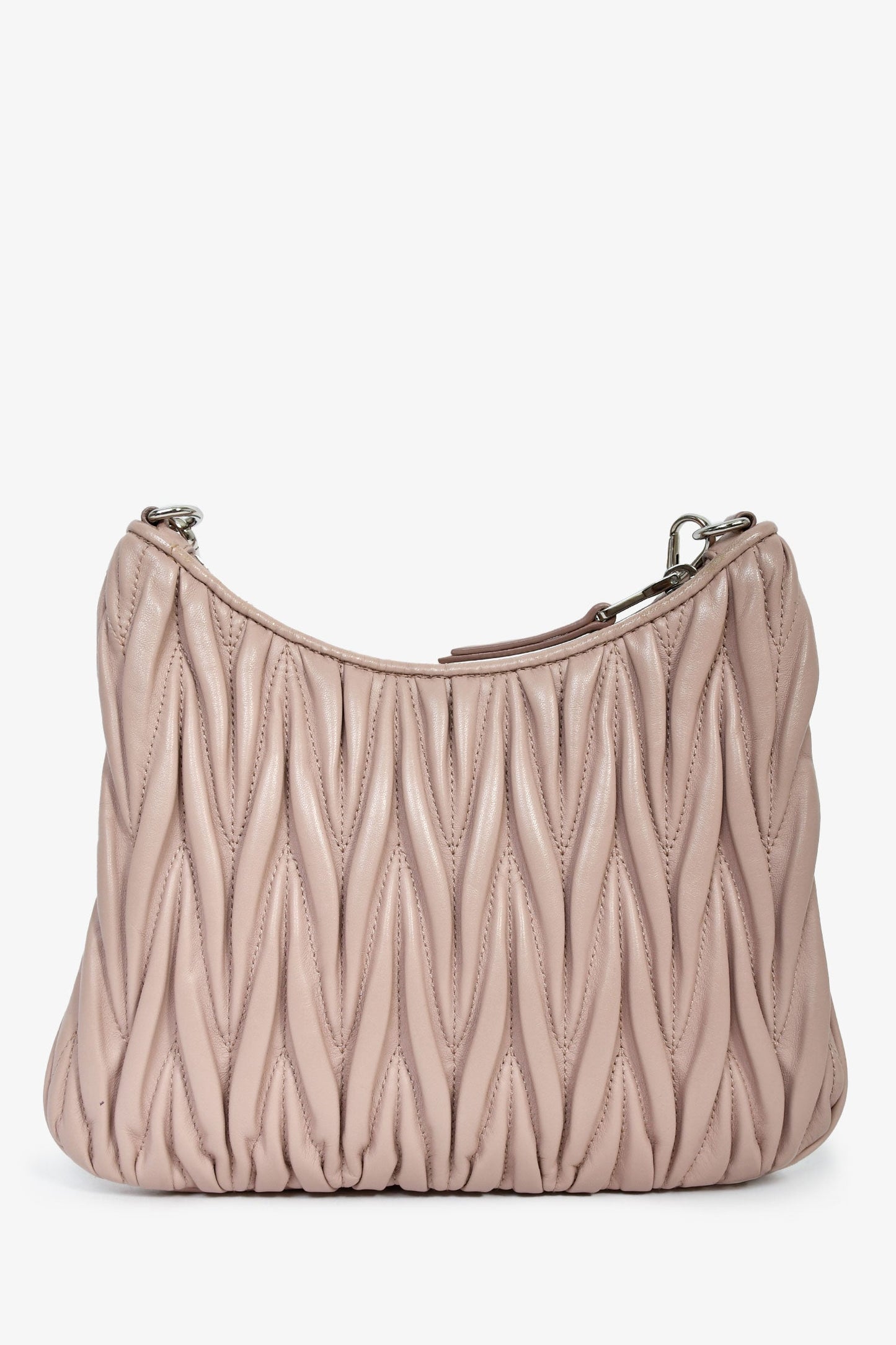 Miu Miu 2021 Pink Leather Matelasse 'Pocket' Crossbody Bag
