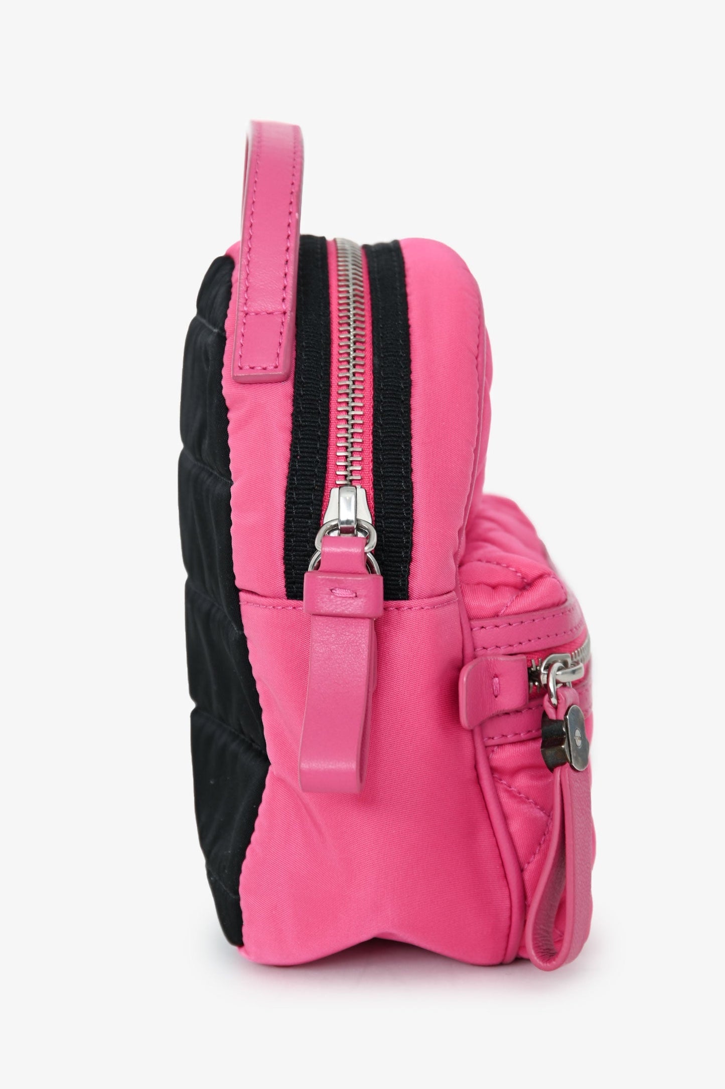 Moncler Pink Nylon Quilted Mini Crossbody Bag