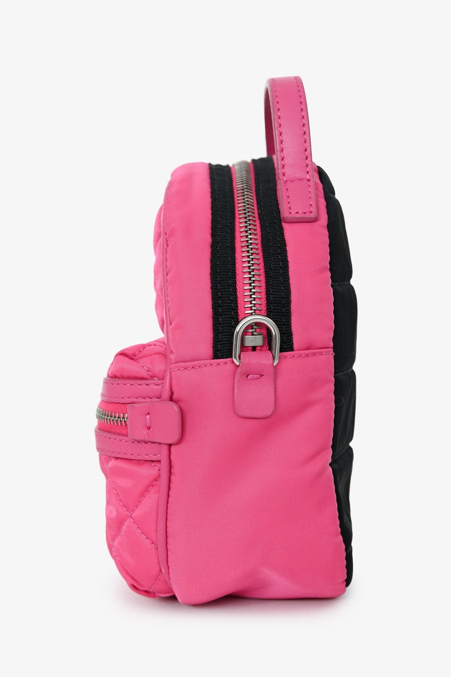 Moncler Pink Nylon Quilted Mini Crossbody Bag