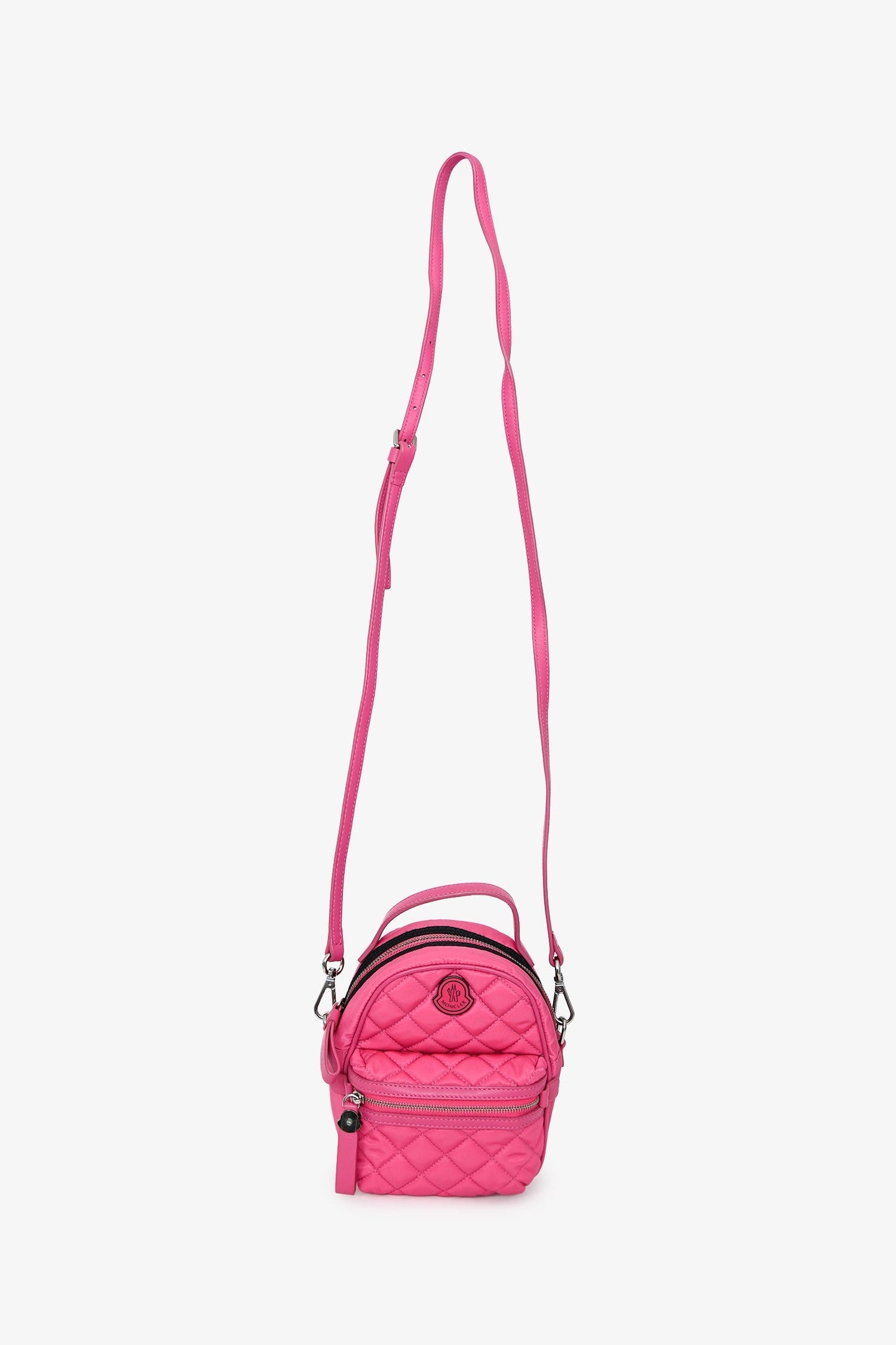 Moncler Pink Nylon Quilted Mini Crossbody Bag