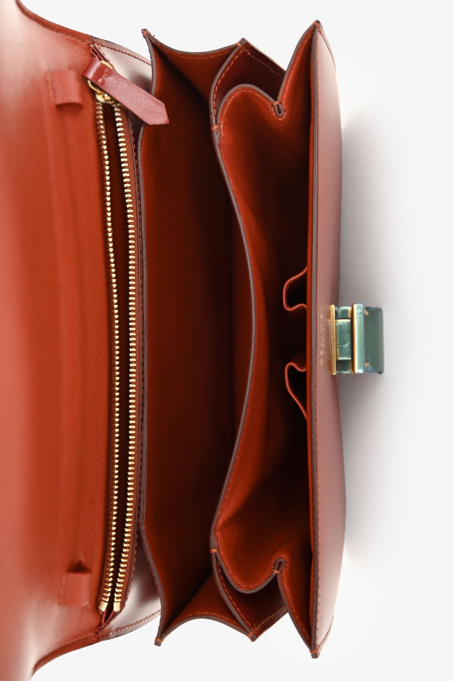 Celine Red Leather Medium 'Box' Crossbody Bag