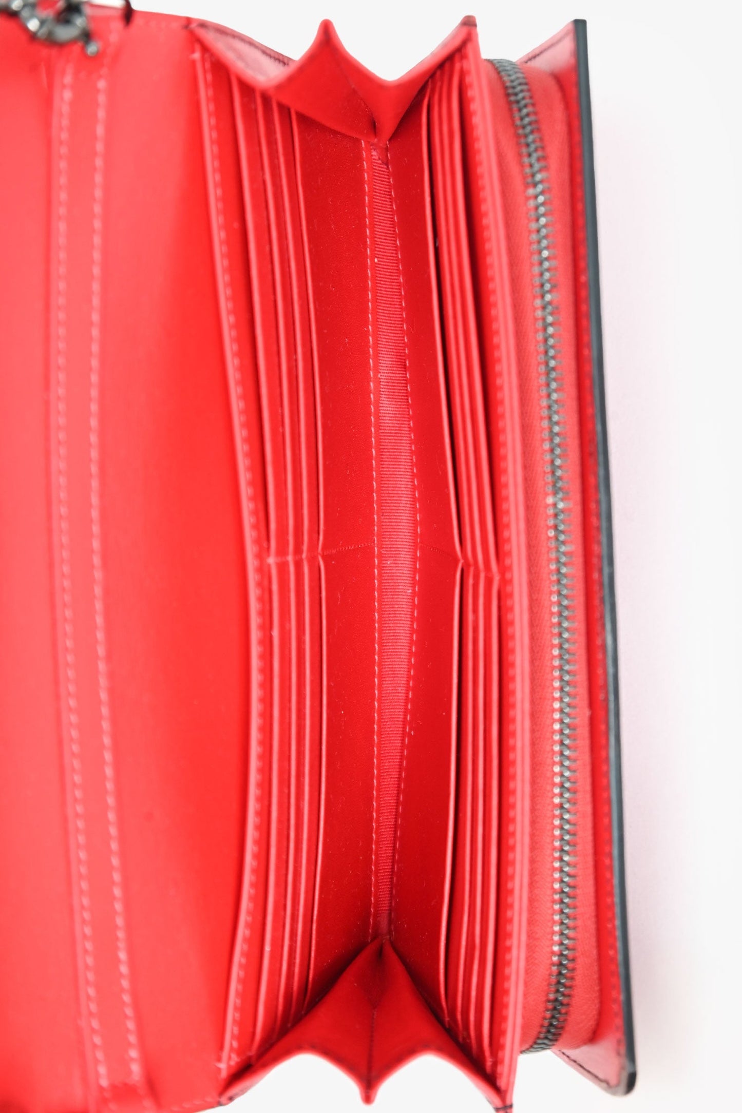 Christian Louboutin Red Leather Rougissime Wallet on Chain