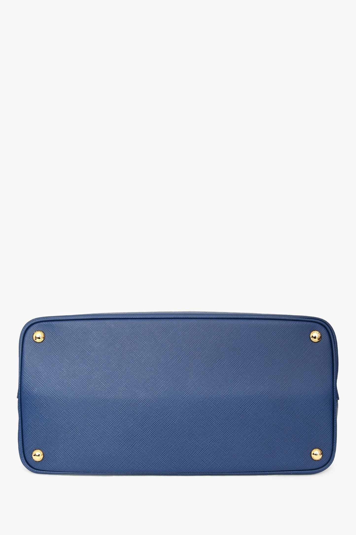 Prada Blue Saffiano Cuir Medium Double Tote