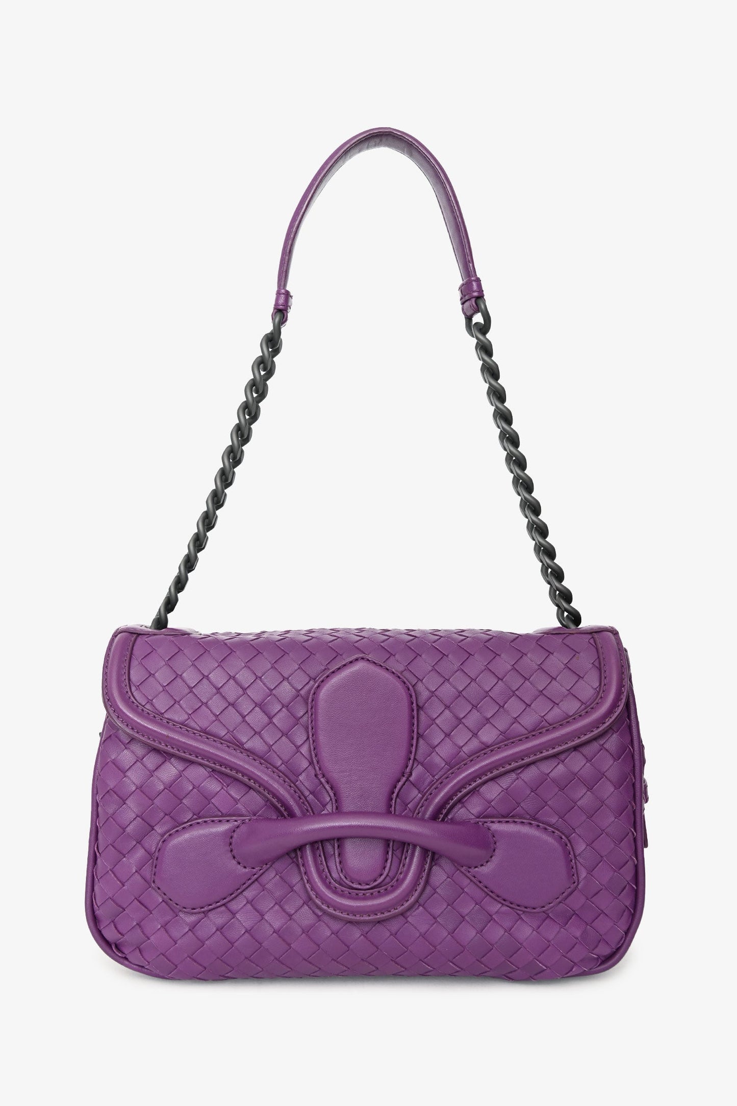 Bottega Veneta Purple Intrecciato Leather 'Rialto' Bag