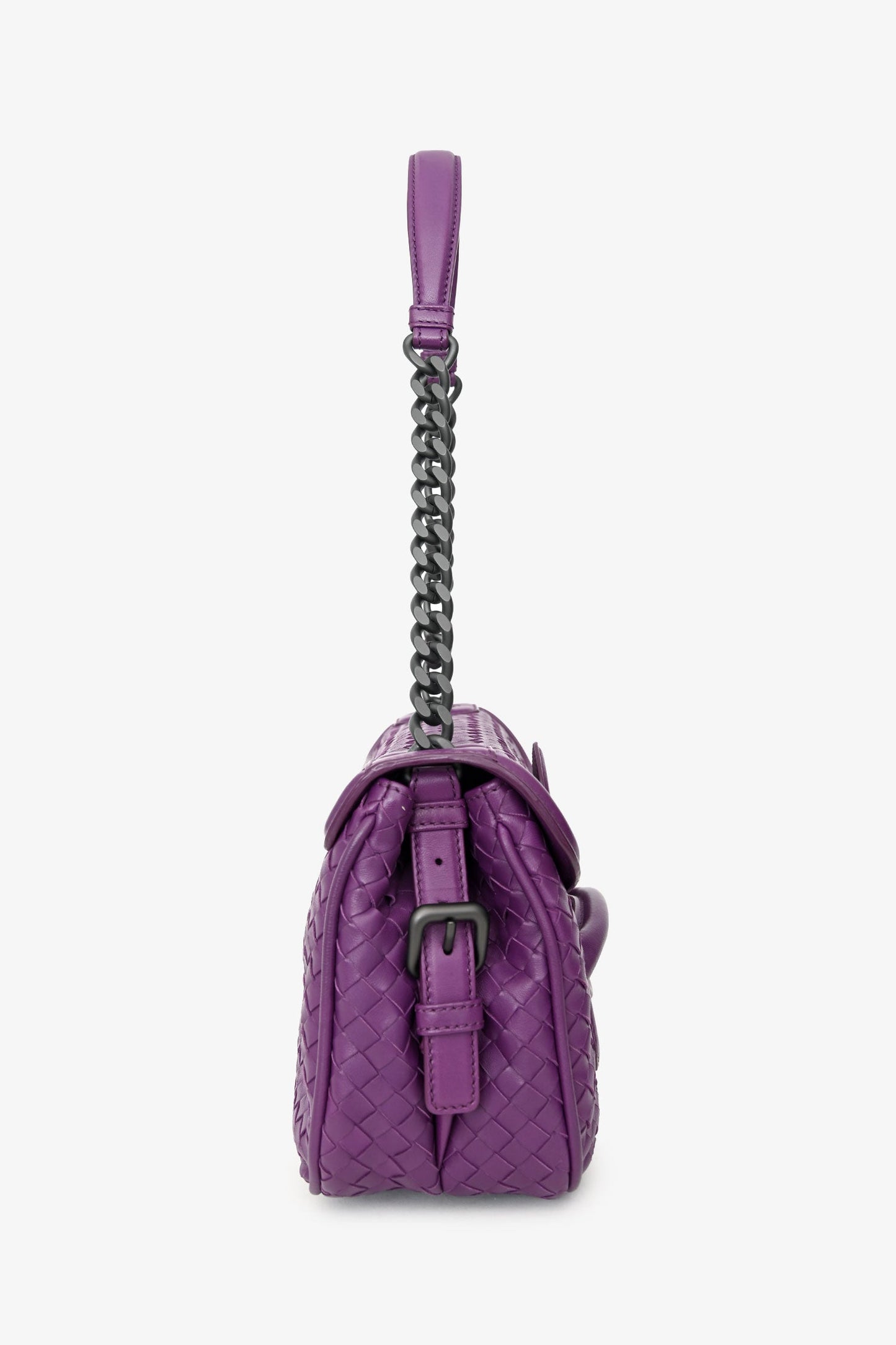 Bottega Veneta Purple Intrecciato Leather 'Rialto' Bag