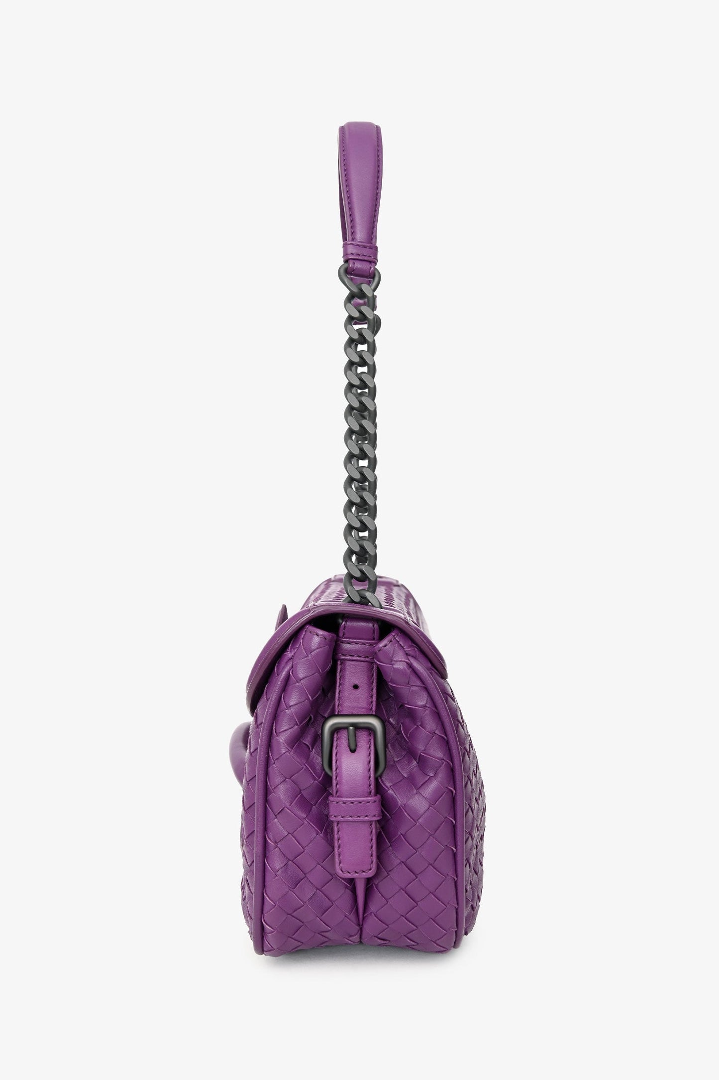 Bottega Veneta Purple Intrecciato Leather 'Rialto' Bag