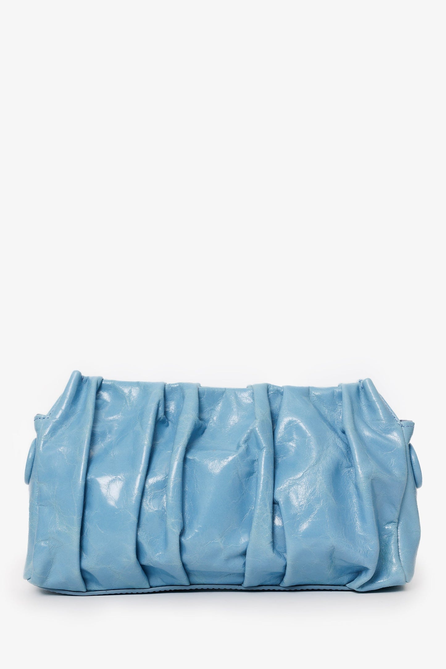 Elleme Blue Leather Pleated Shoulder Bag