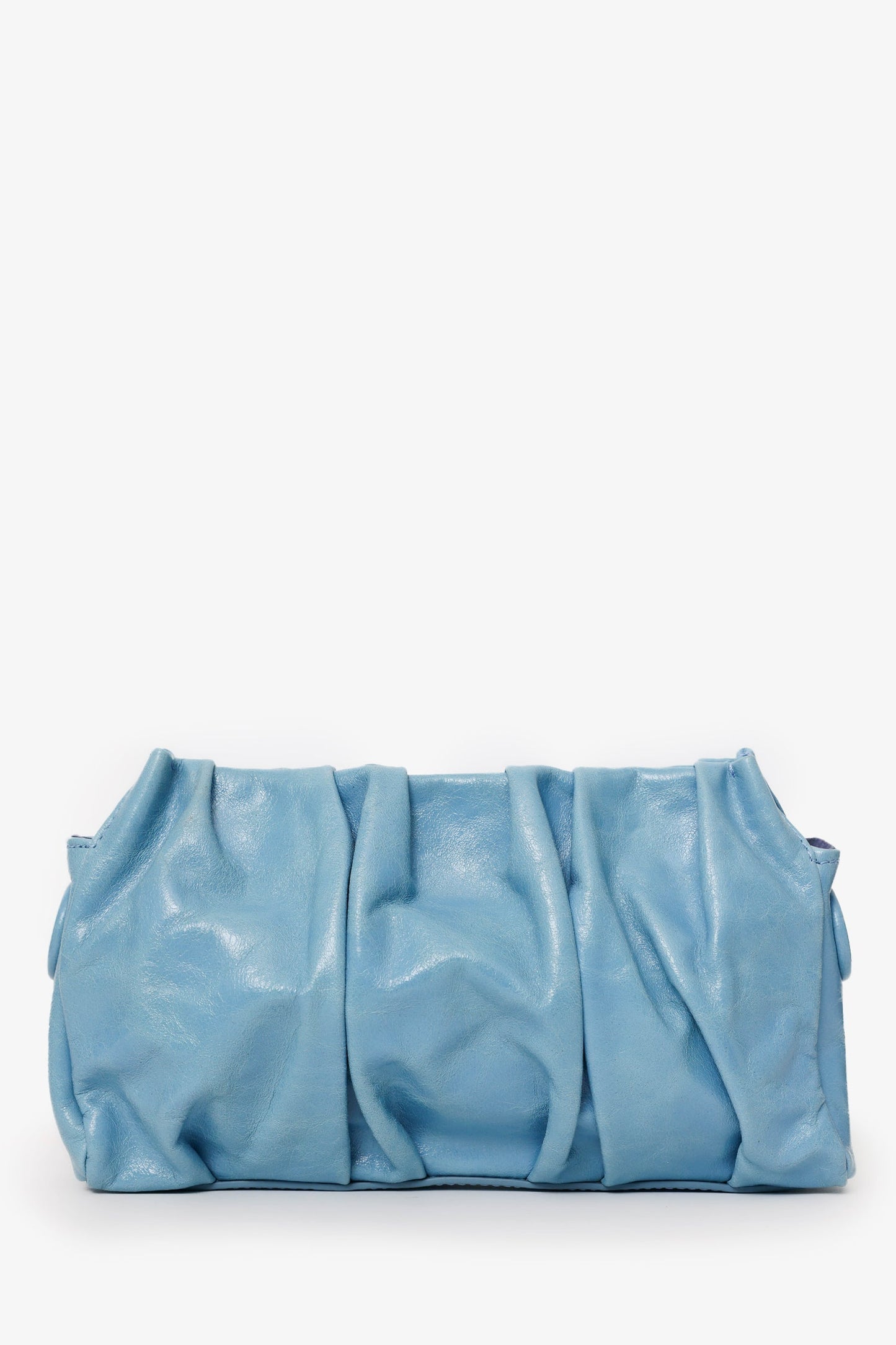 Elleme Blue Leather Pleated Shoulder Bag