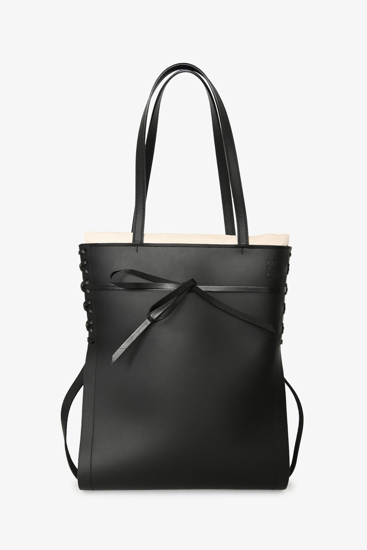 Loewe Black Leather Ikebana Tote Bag