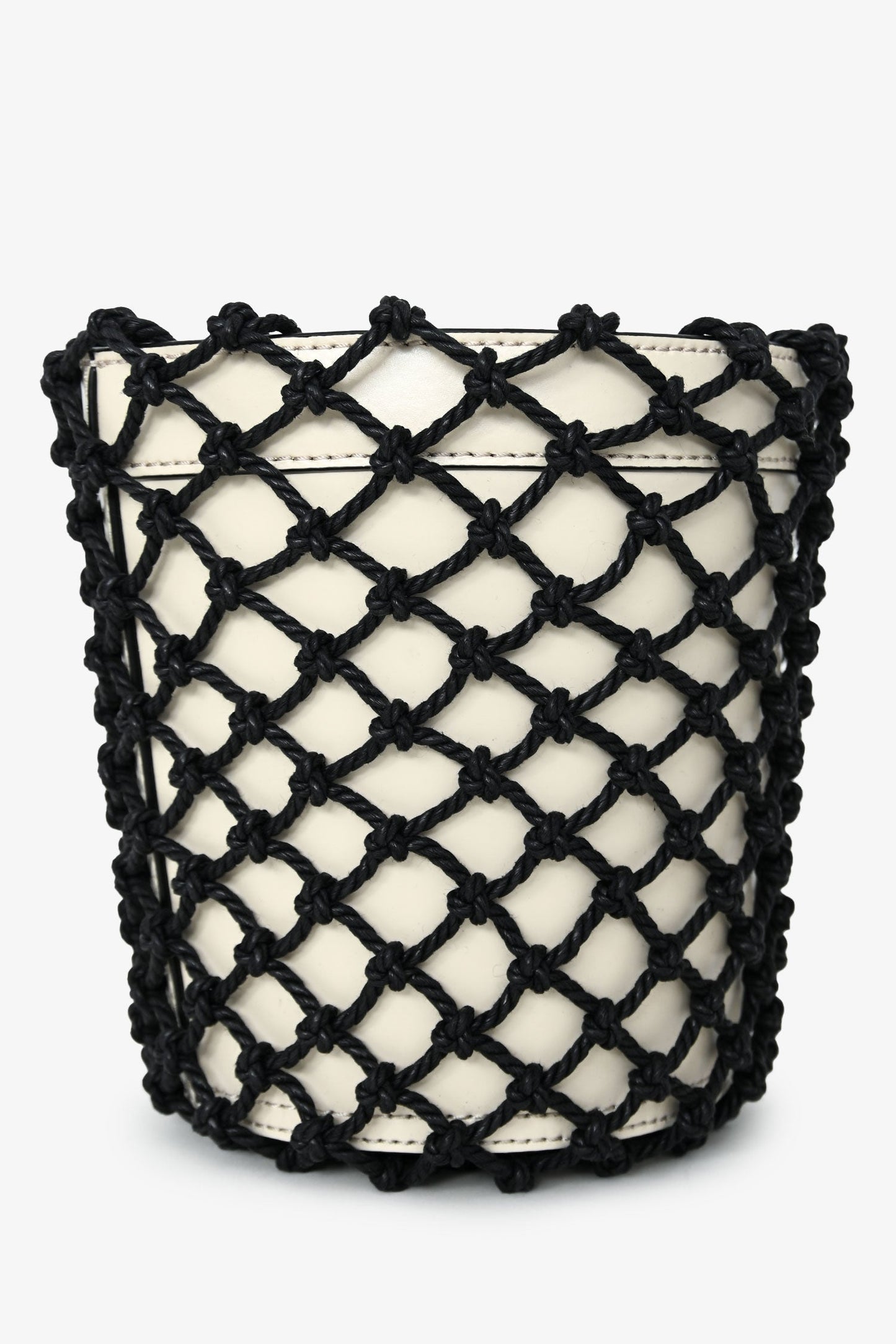 Staud Cream/Black Moreau Net Bucket Bag