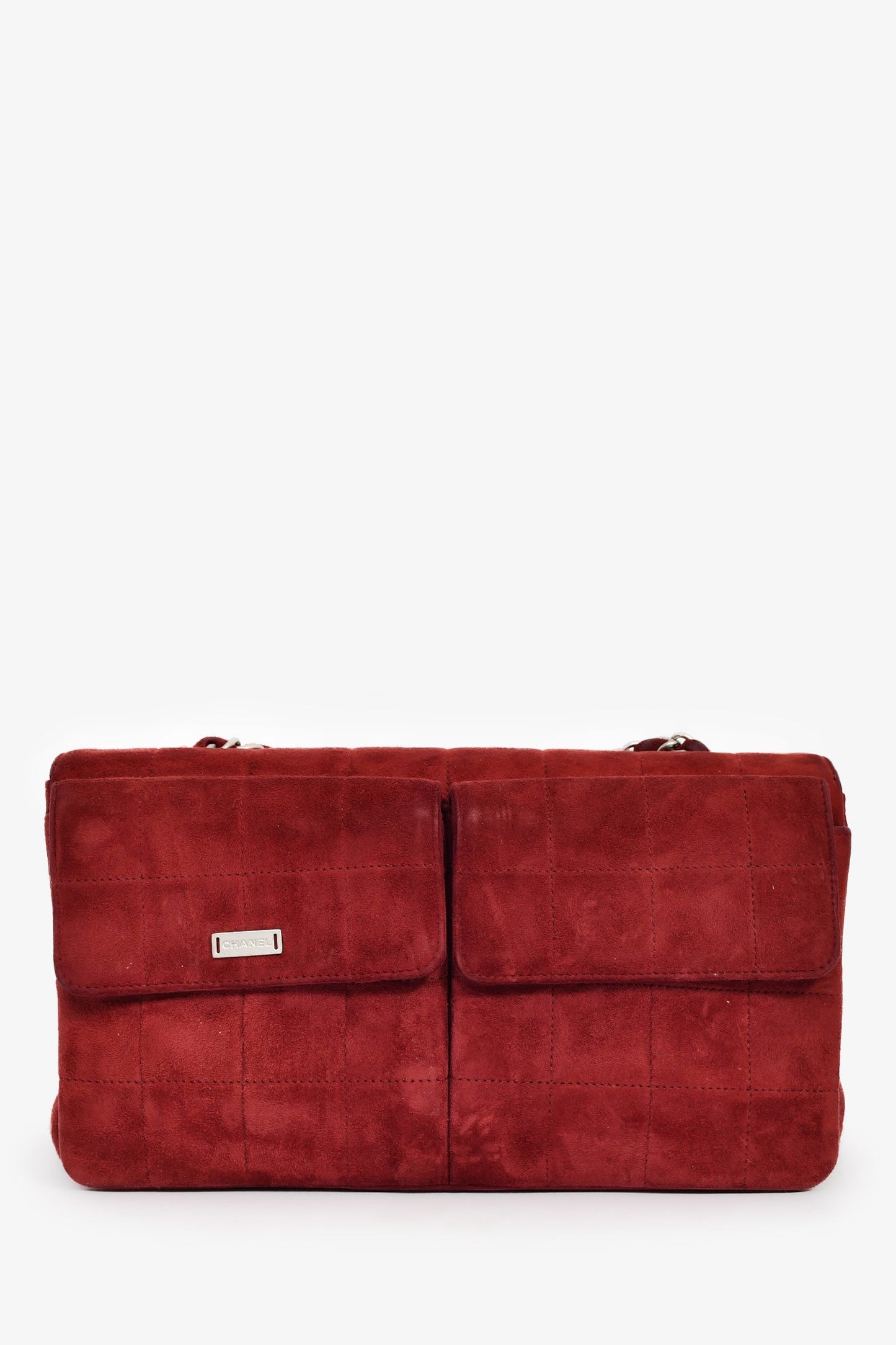 Chanel™ 2000/2002 Burgundy Suede 2.55 'Choco Bar' Reissue Shoulder Bag
