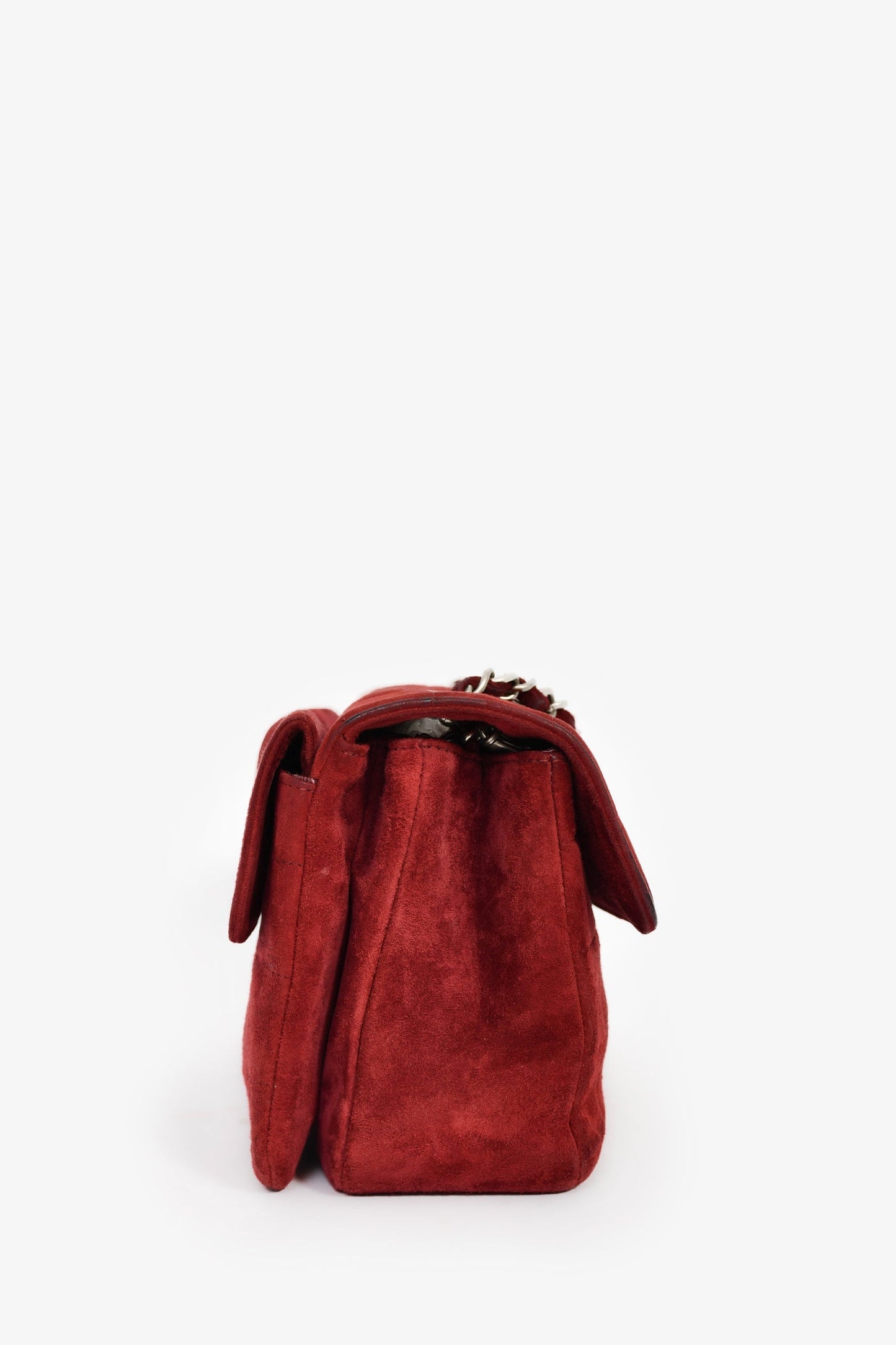 Chanel™ 2000/2002 Burgundy Suede 2.55 'Choco Bar' Reissue Shoulder Bag
