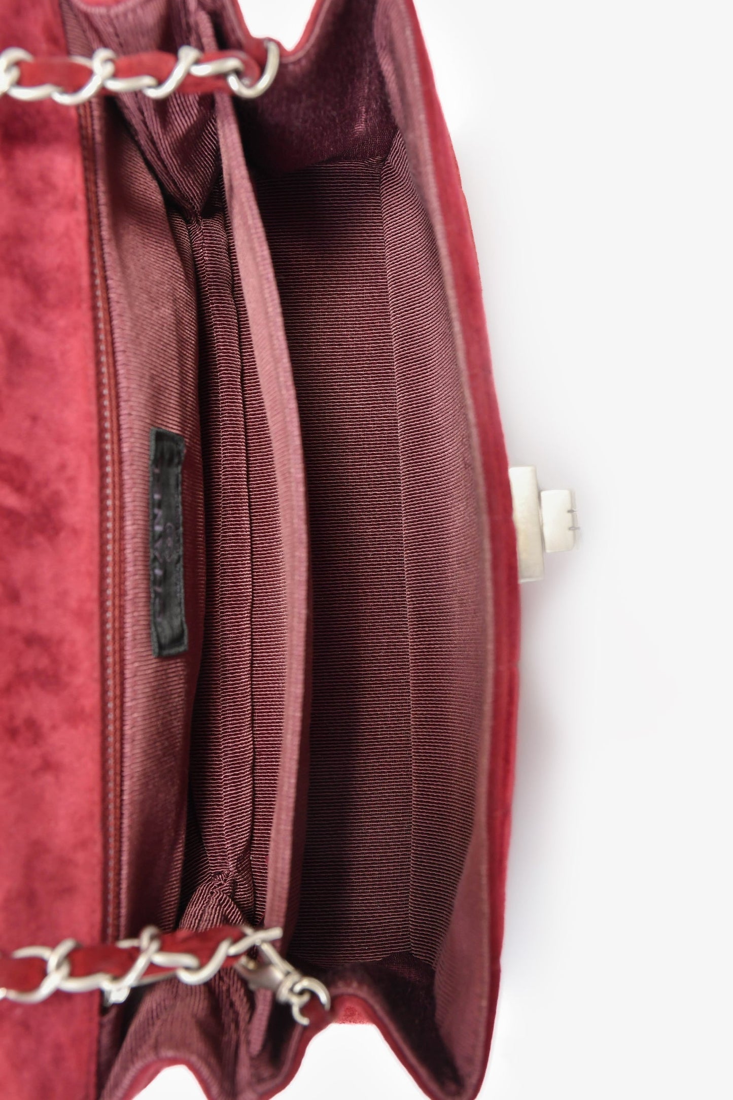 Chanel™ 2000/2002 Burgundy Suede 2.55 'Choco Bar' Reissue Shoulder Bag