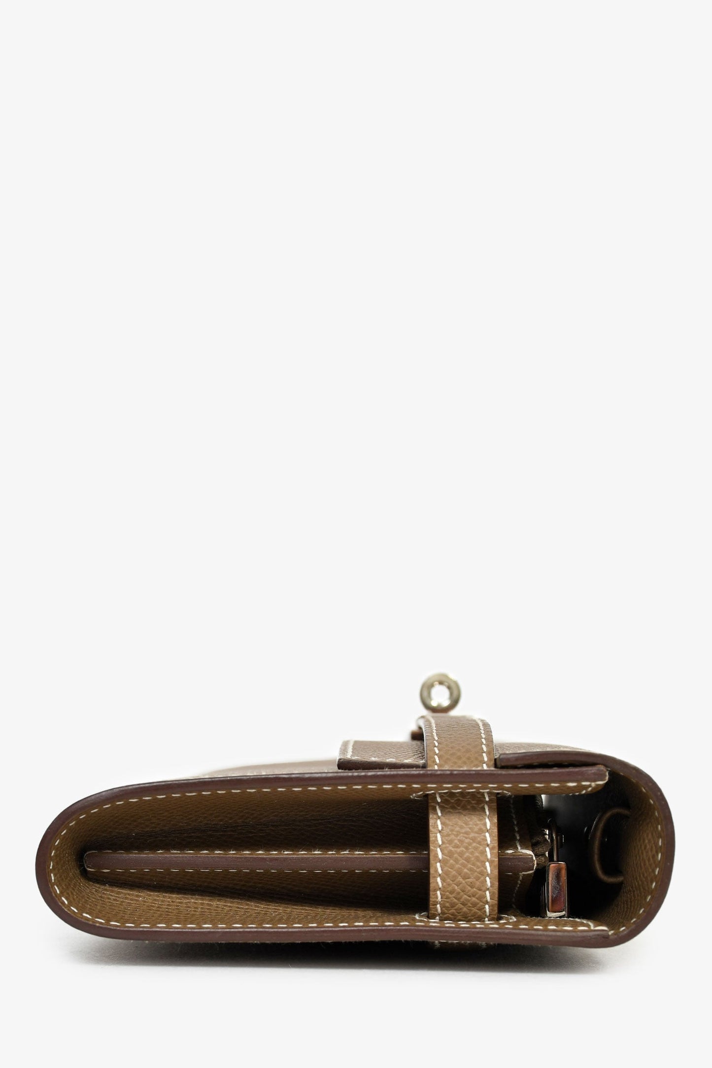 Hermès 2020 Etoupe Epsom Kelly 'To Go' Wallet With Strap