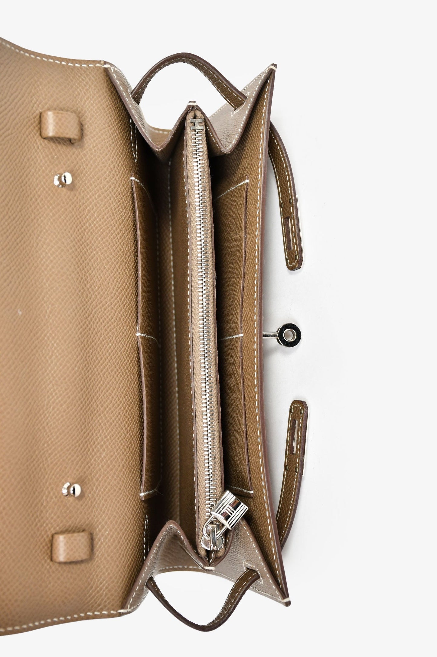 Hermès 2020 Etoupe Epsom Kelly 'To Go' Wallet With Strap