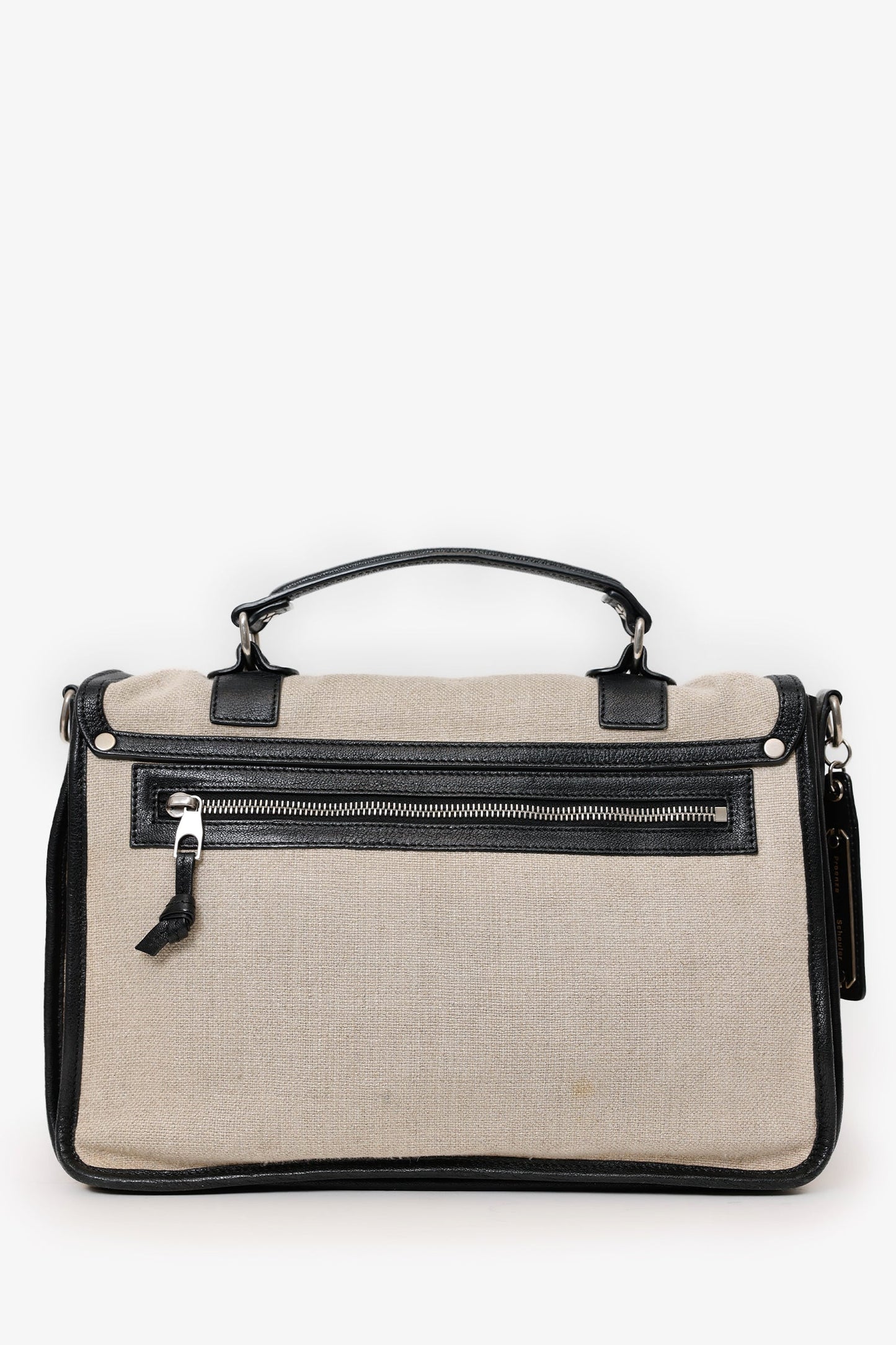 Proenza Schouler Beige/Black Canvas/Leather PS1 Medium Satchel Bag