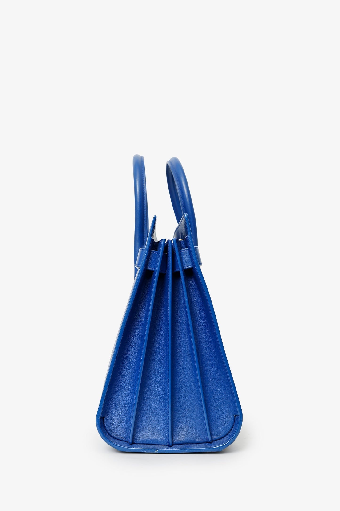 Saint Laurent Blue Leather Small Sac De Jour with Strap