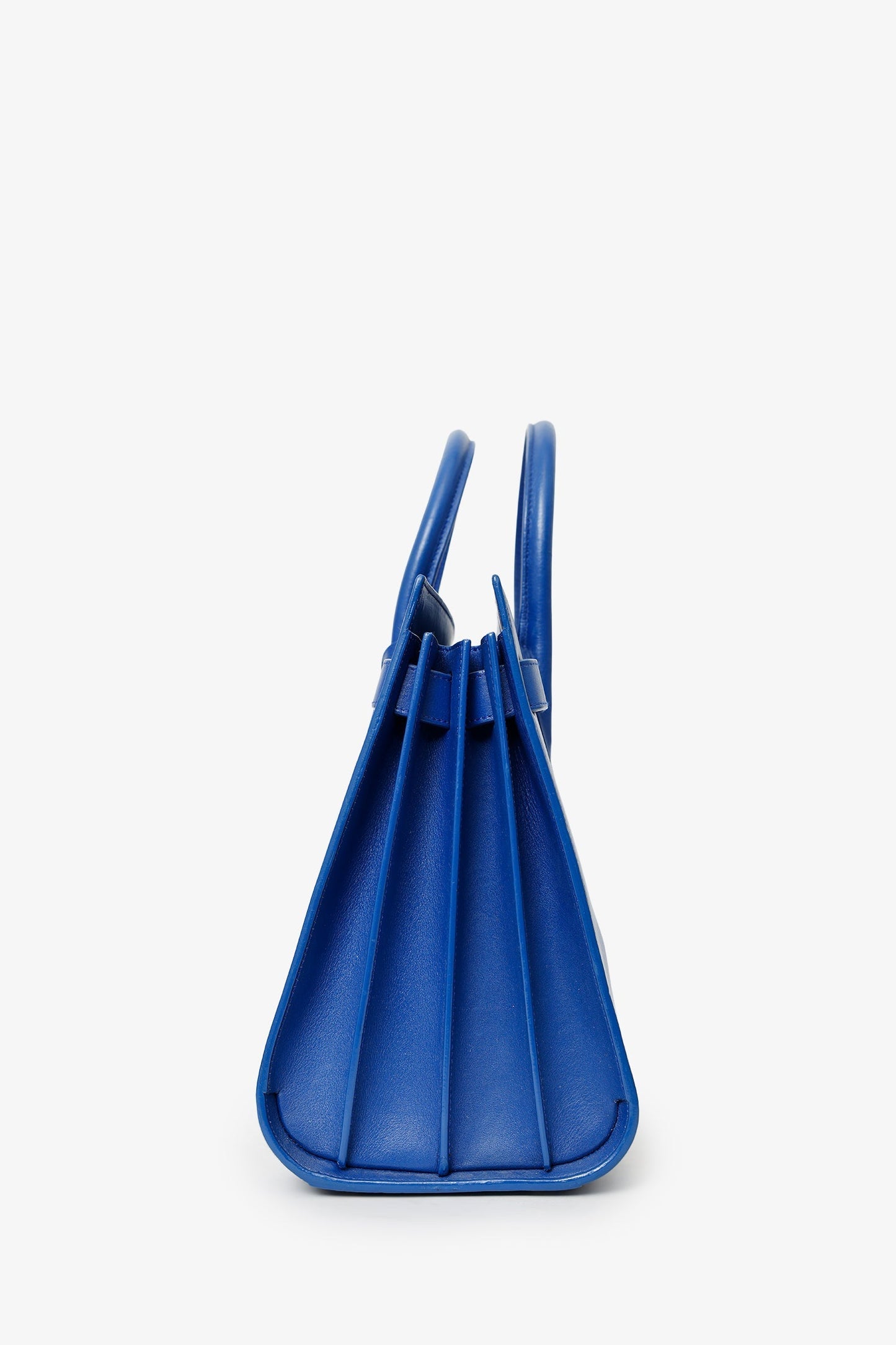 Saint Laurent Blue Leather Small Sac De Jour with Strap