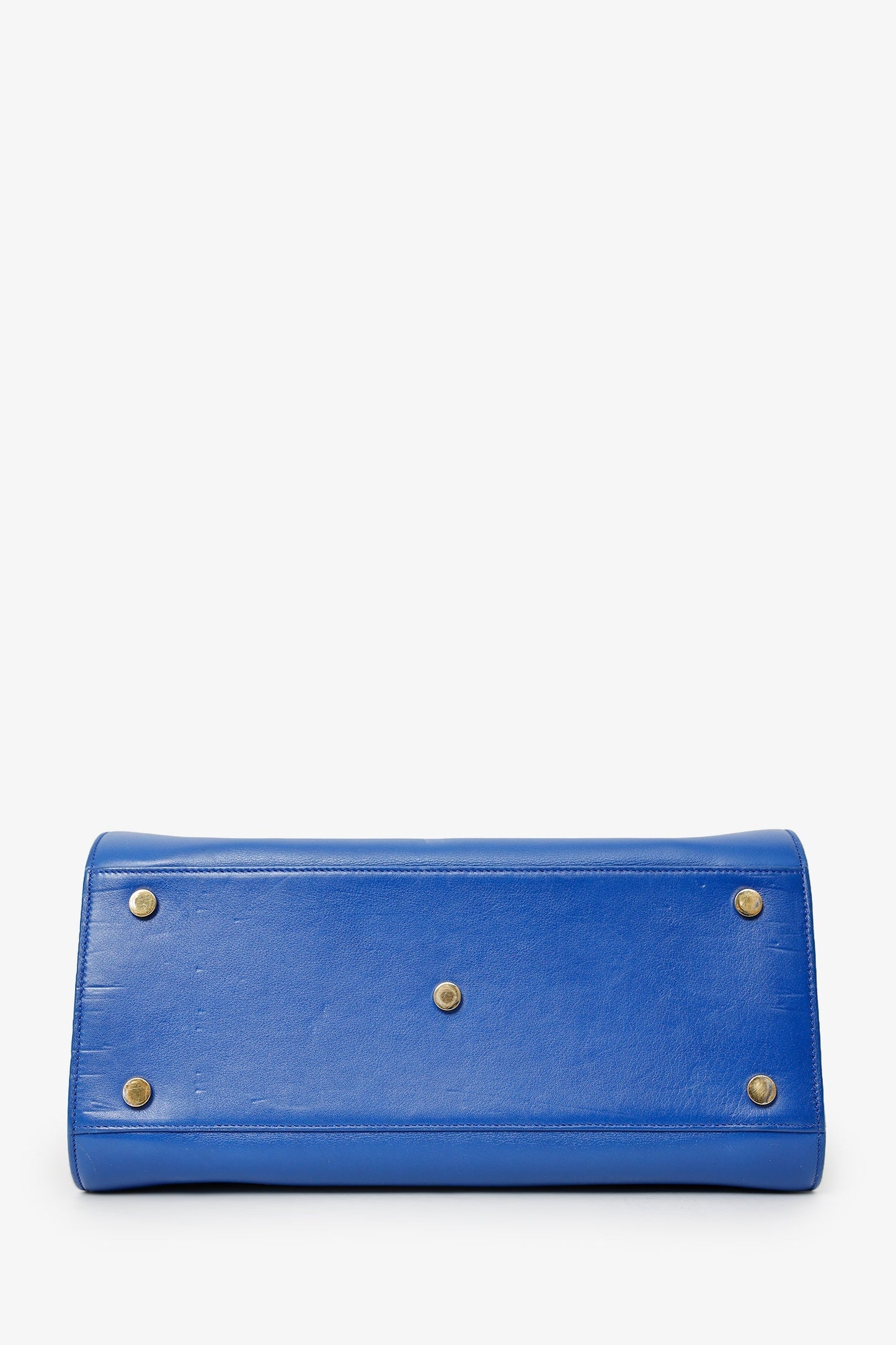 Saint Laurent Blue Leather Small Sac De Jour with Strap