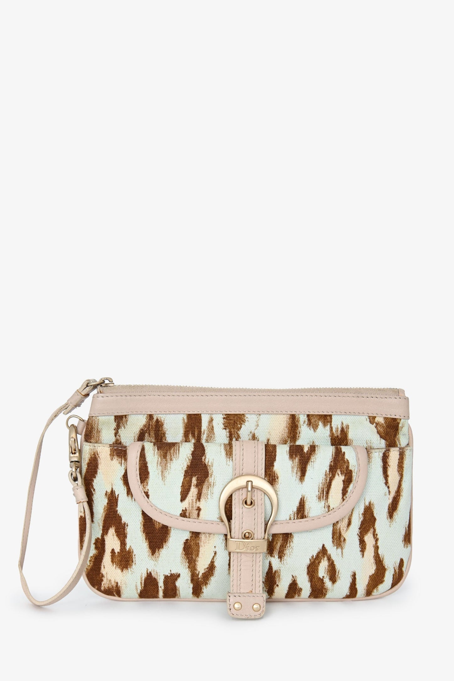 Christian Dior 2007 Animal Print Canvas Clutch