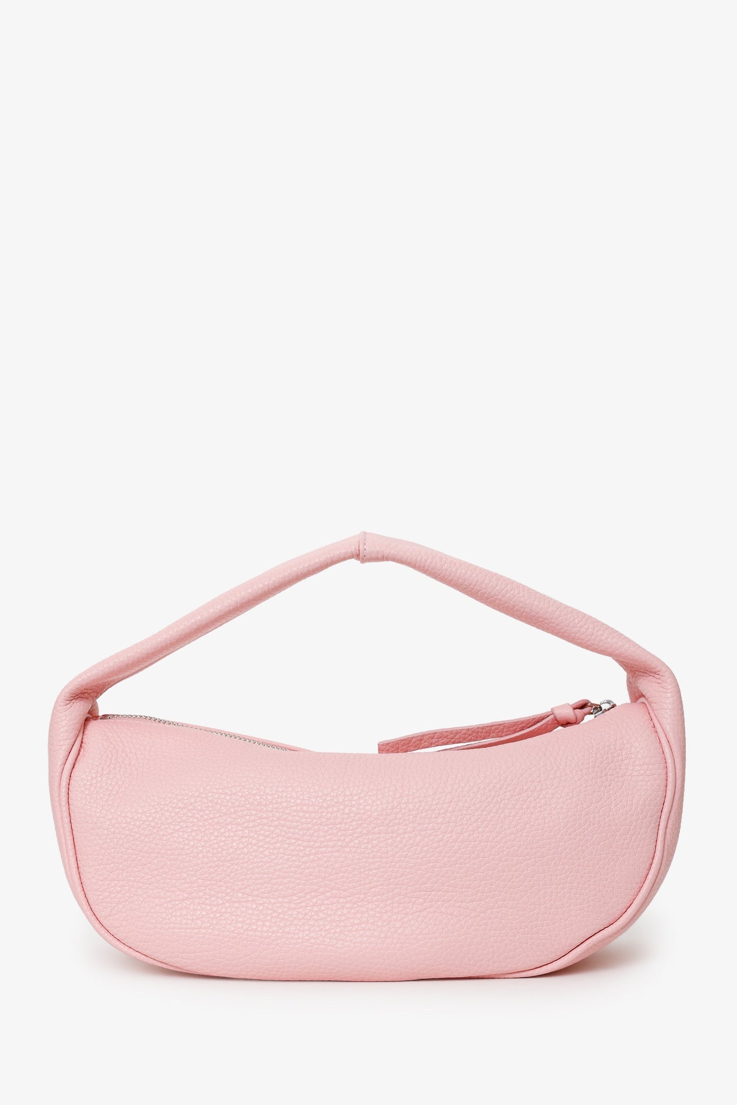 By Far Pink Grained Leather Top Handle Bag
