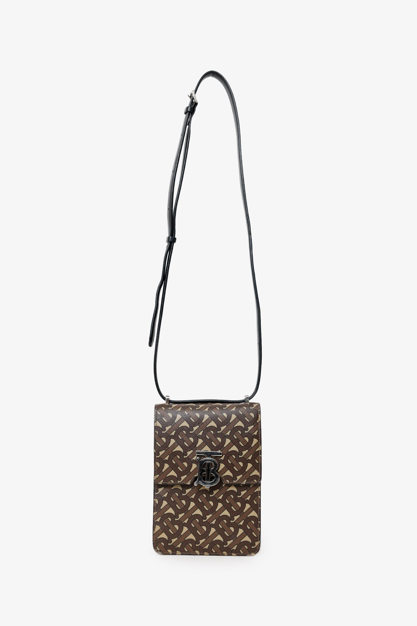 Burberry Brown TB Monogram Print E-Canvas Robin Bag