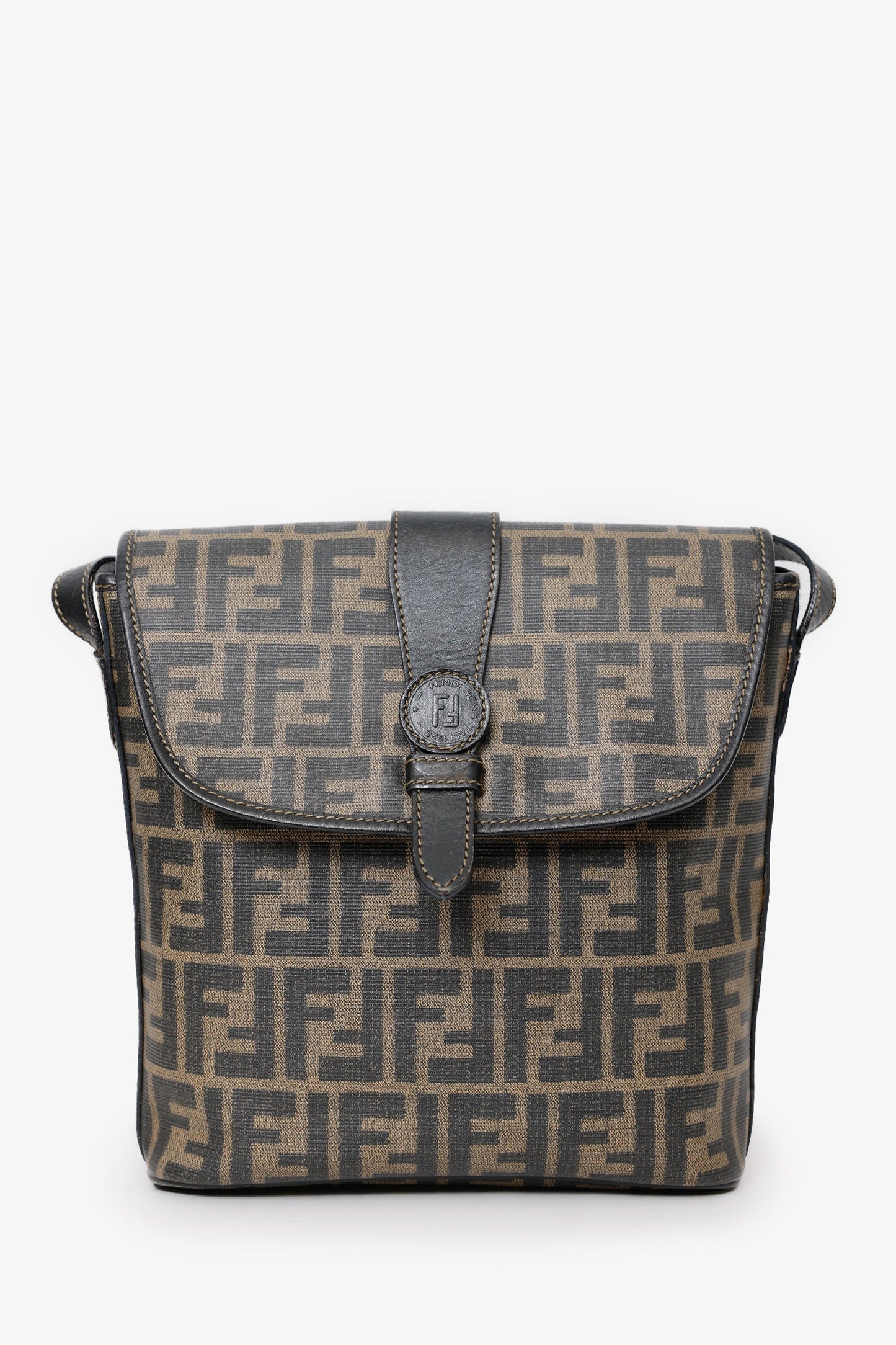 Fendi Vintage FF Coated Canvas Crossbody Bag