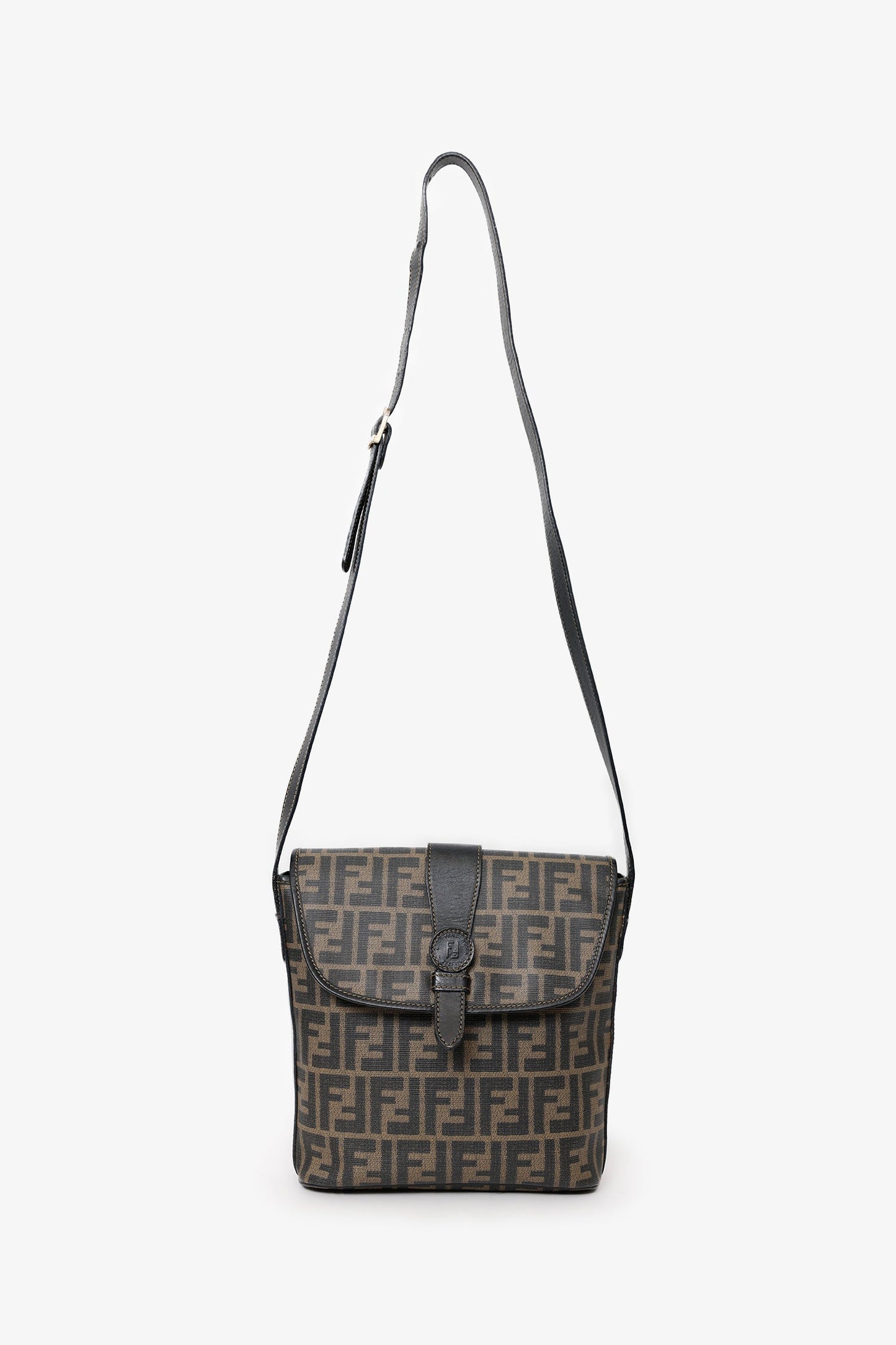 Fendi Vintage FF Coated Canvas Crossbody Bag