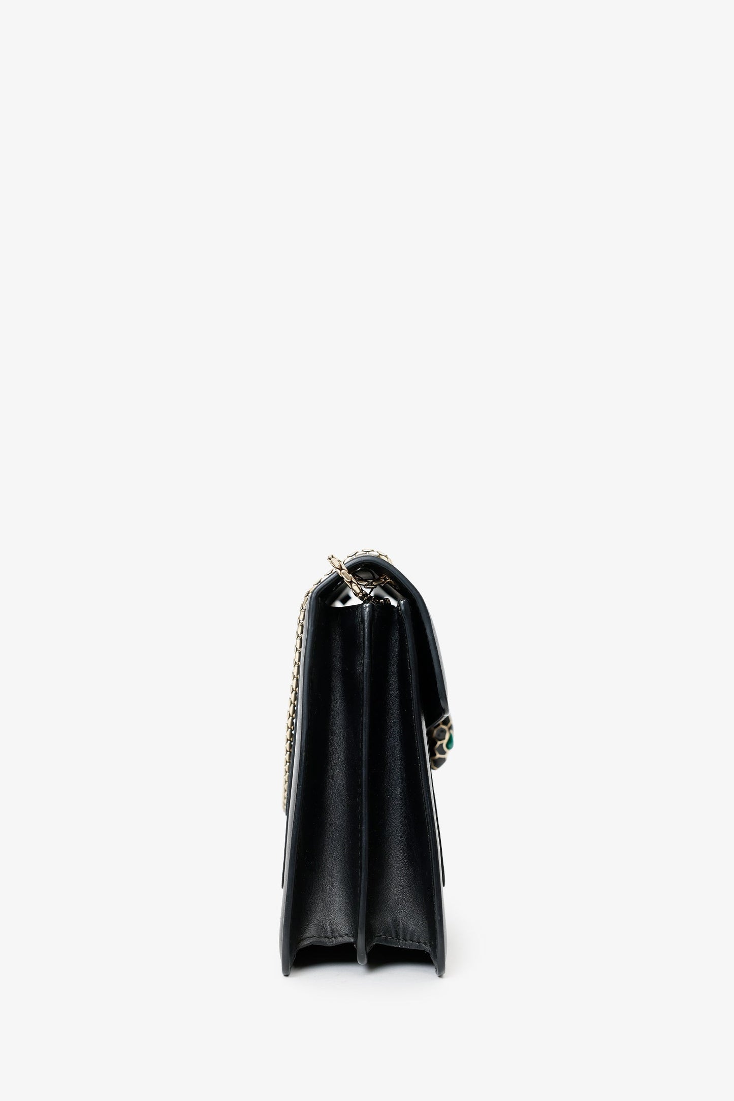 Bvlgari Black Leather Serpenti Shoulder Bag