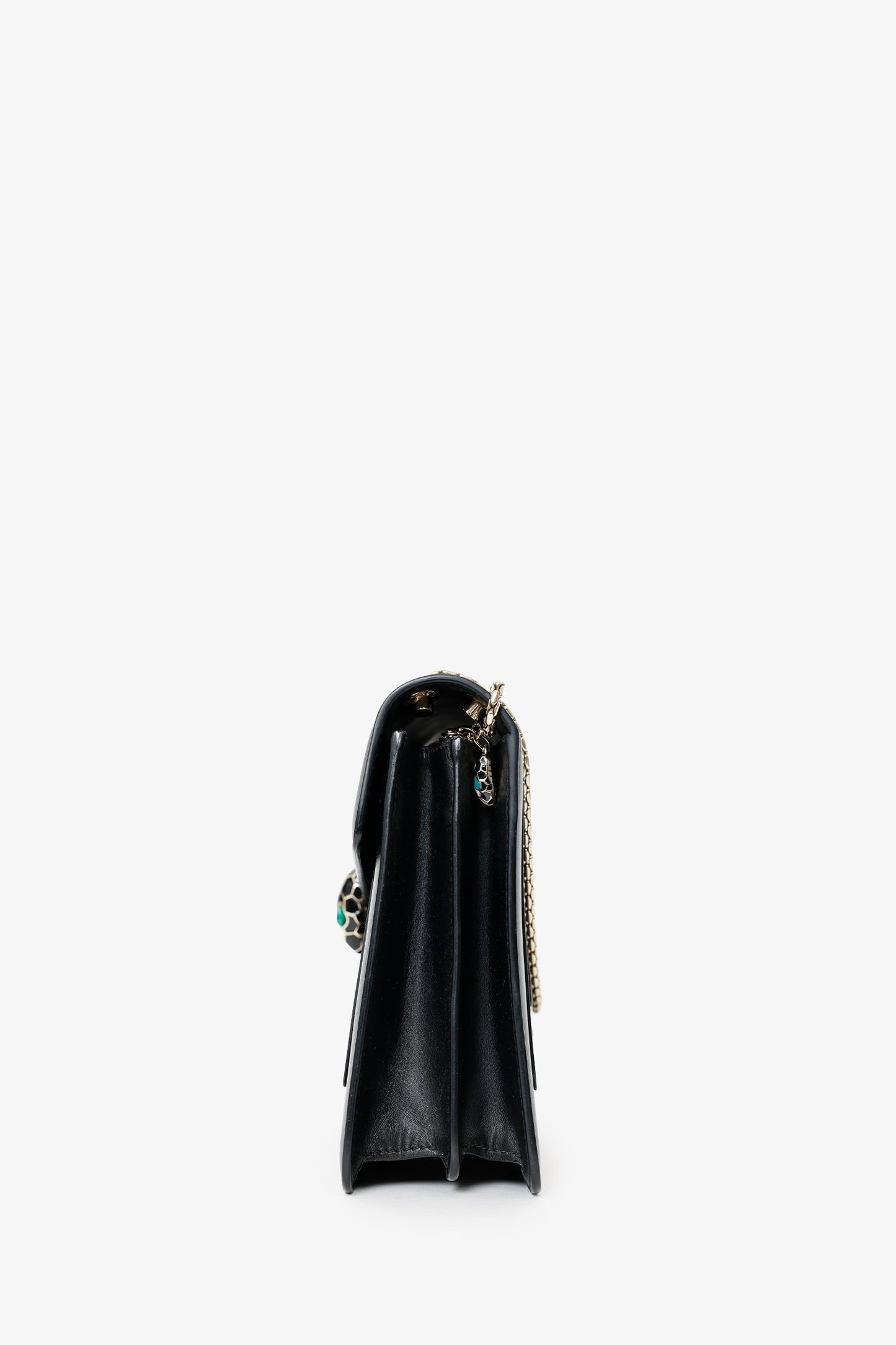 Bvlgari Black Leather Serpenti Shoulder Bag