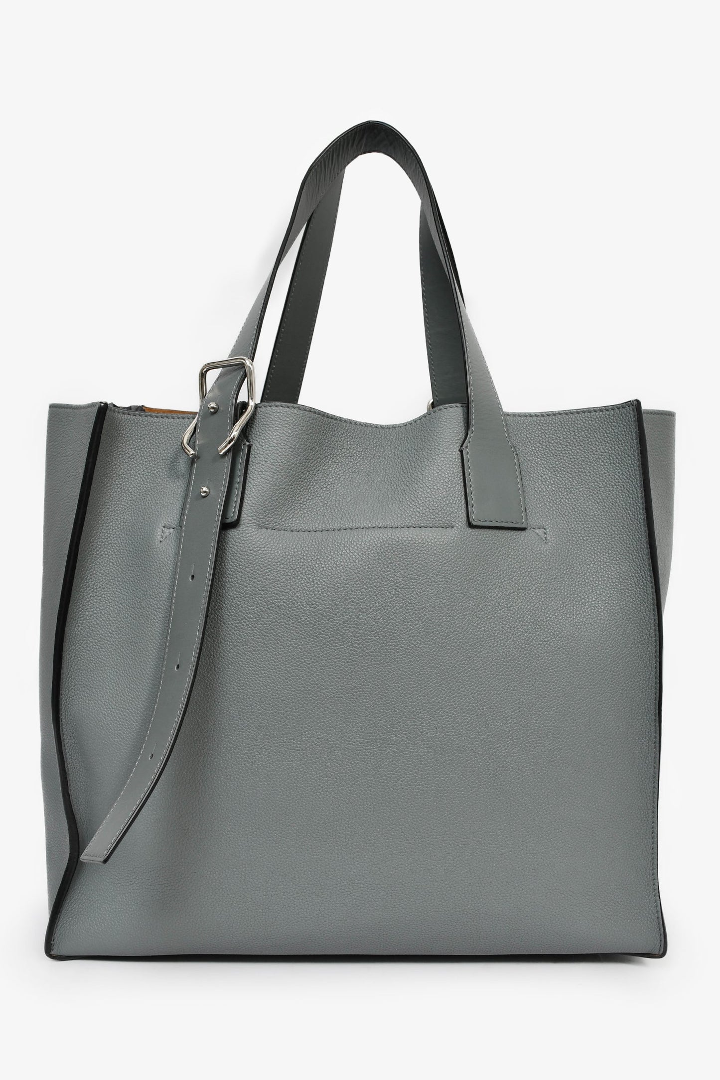 Loewe 2019 Asphalt Grey Leather Buckle Tote