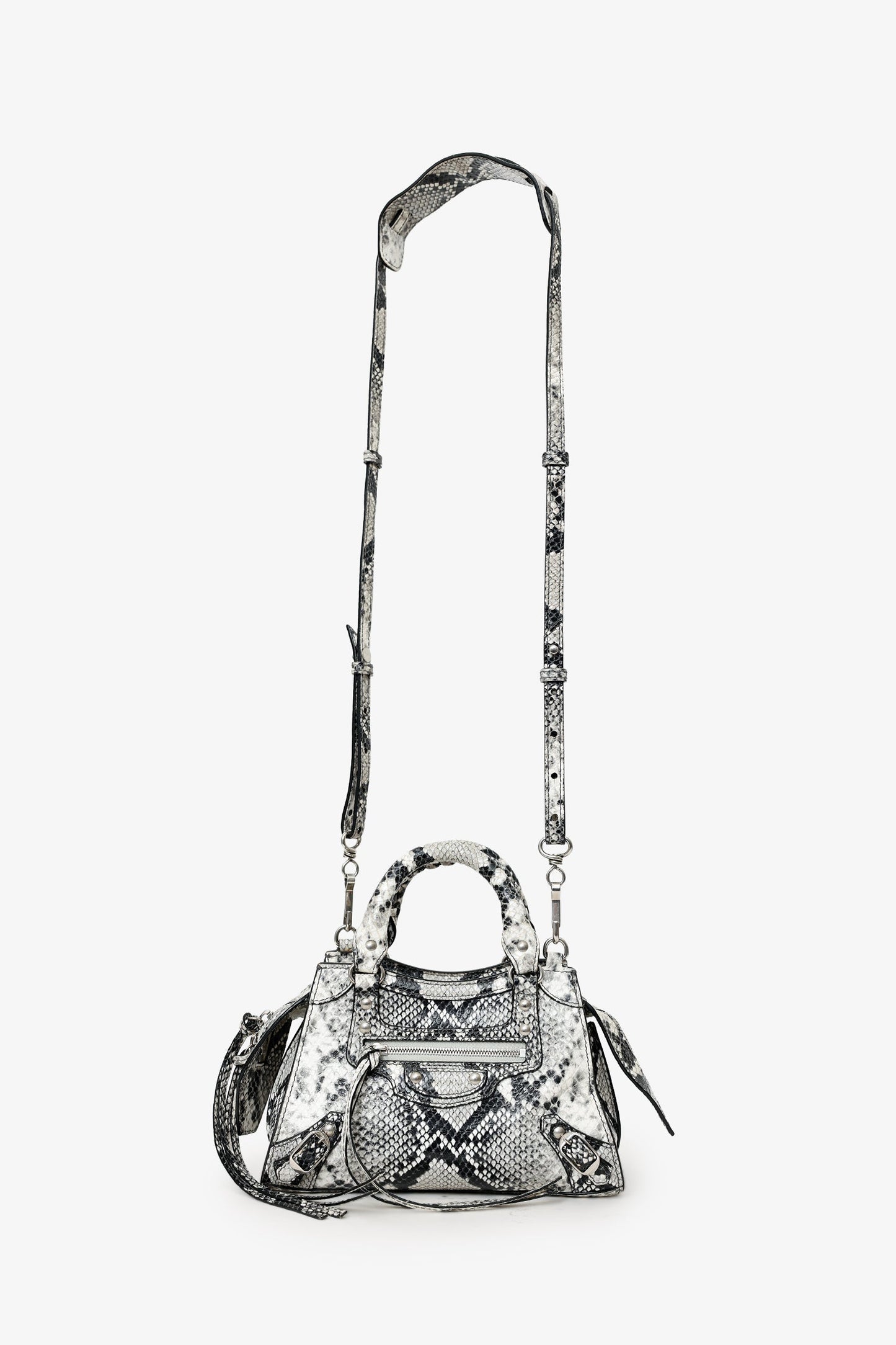 Balenciaga Python Embossed Leather Neo Classic Mini City Bag