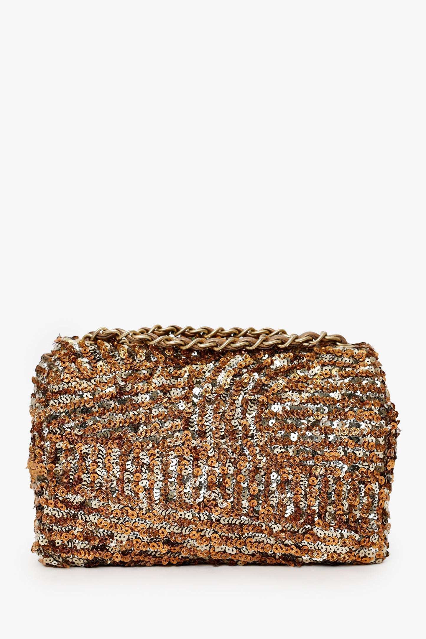 Chanel™ 2019 Limited Edition Brown Sequins Mini Rectangular Single Flap