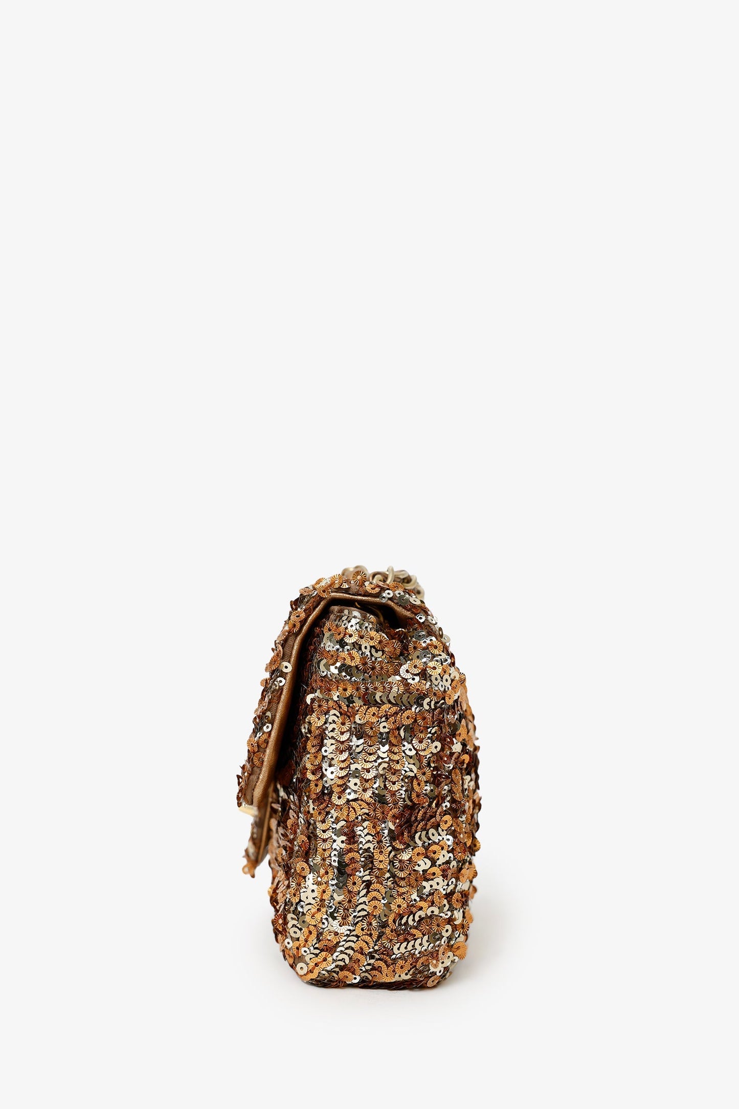Chanel™ 2019 Limited Edition Brown Sequins Mini Rectangular Single Flap