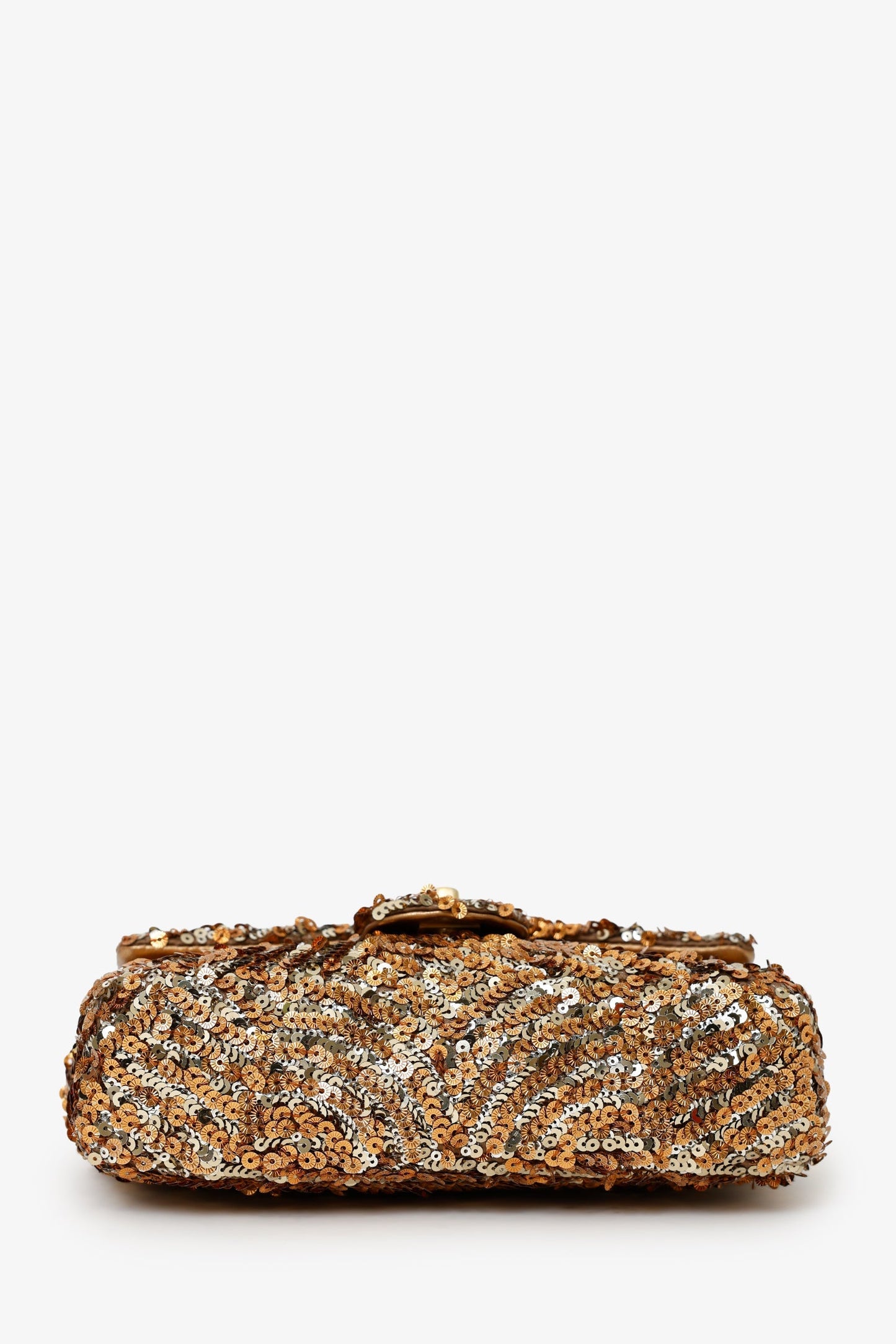 Chanel™ 2019 Limited Edition Brown Sequins Mini Rectangular Single Flap
