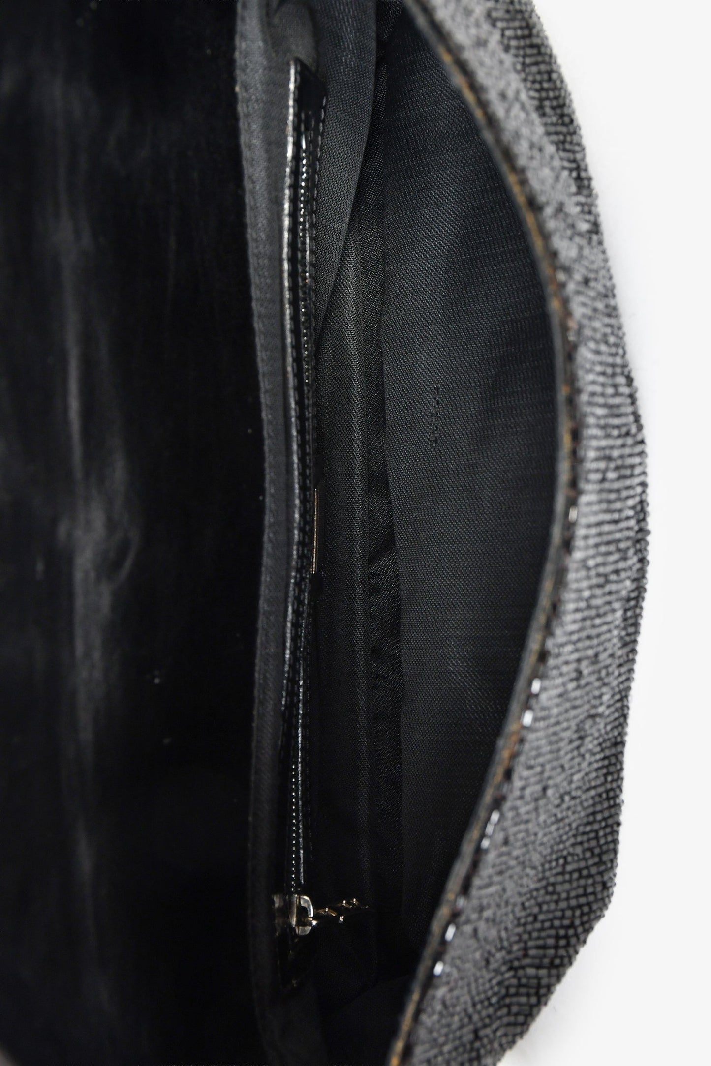 Fendi Black Beaded Baguette Shoulder Bag